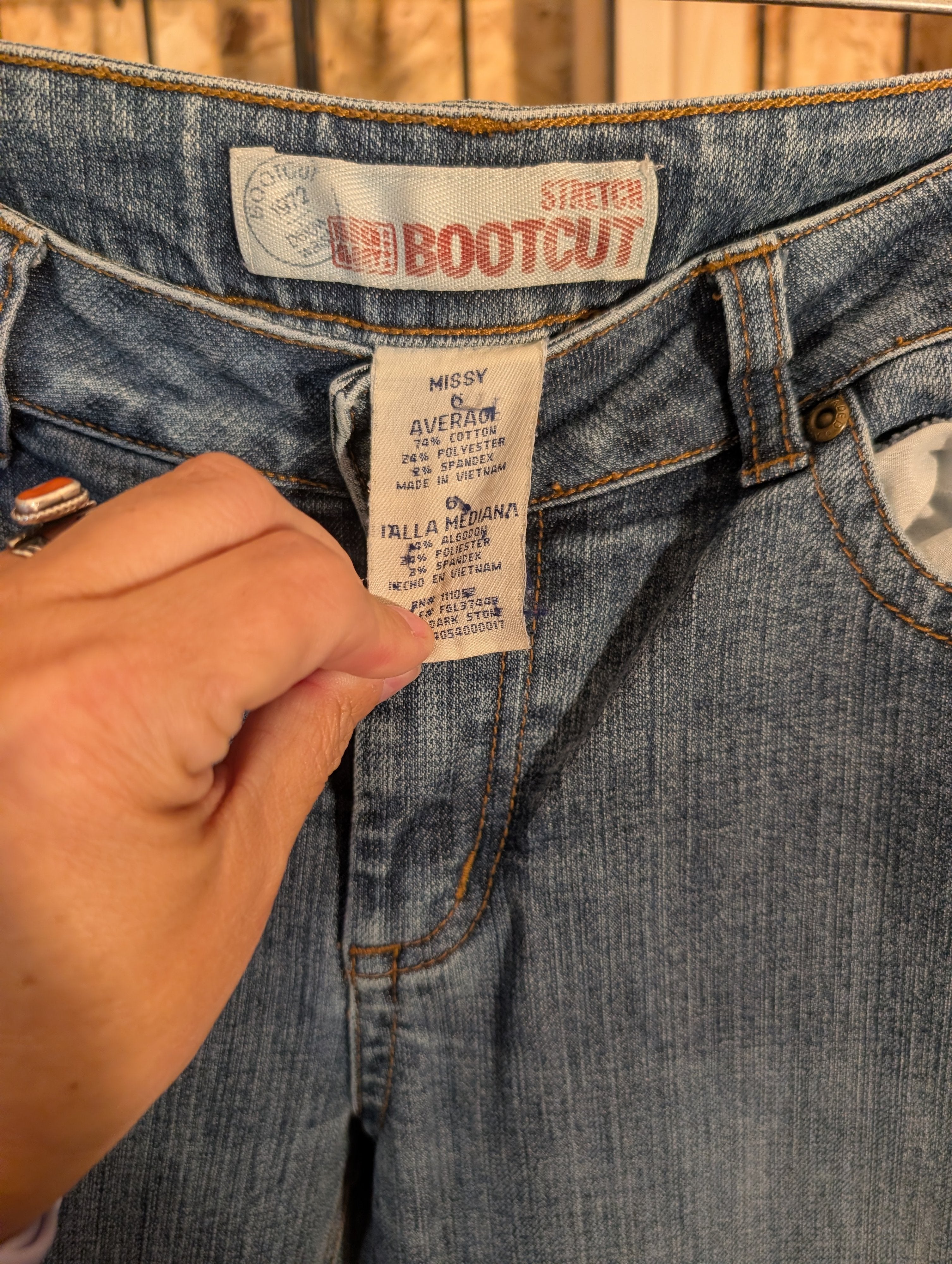 St. John's Bay Bootcut Jeans Size 8 Embroidered Pockets - Image 2