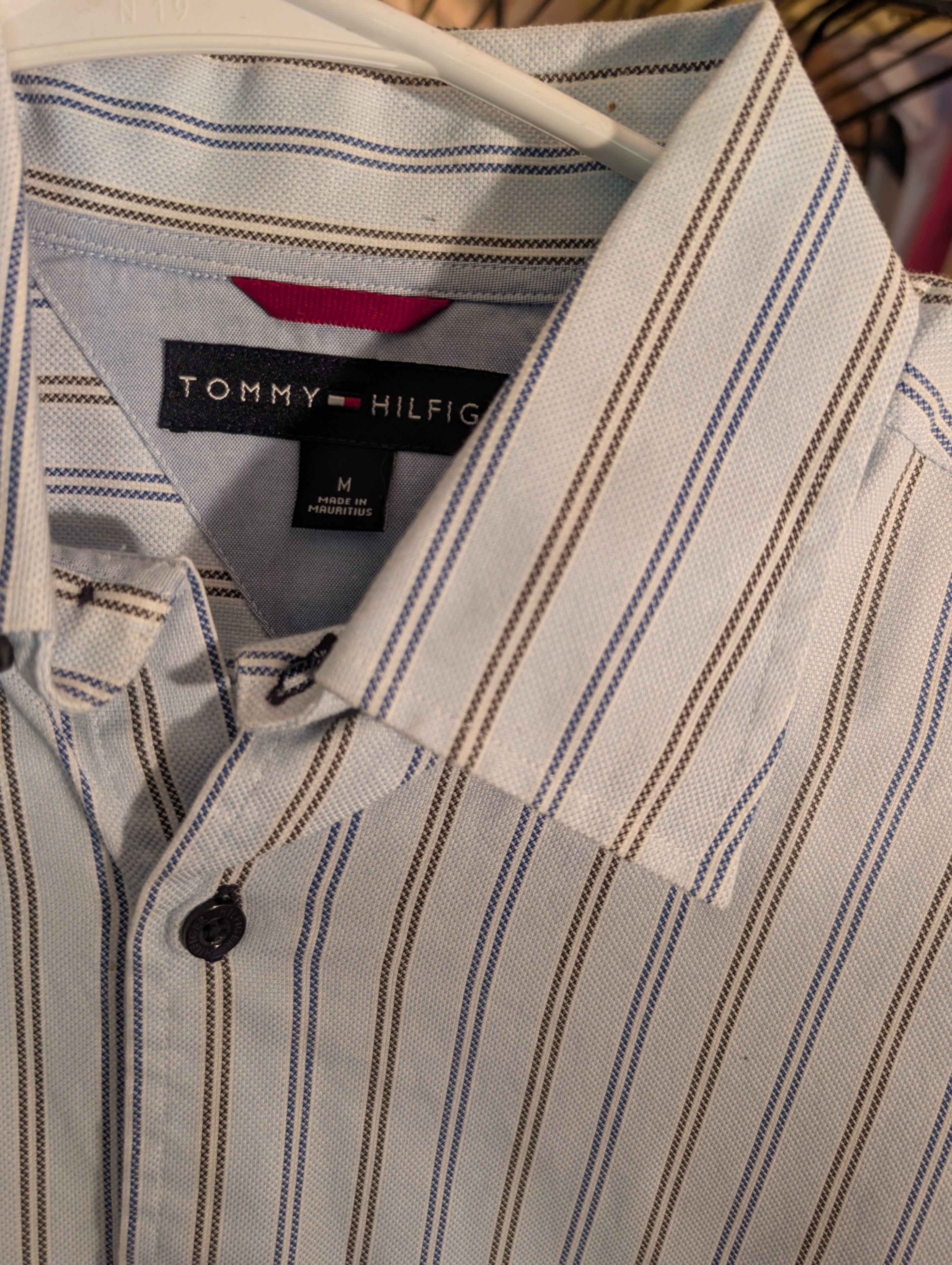 Tommy Hilfiger Men's Striped Button-Up Shirt Medium - Image 3