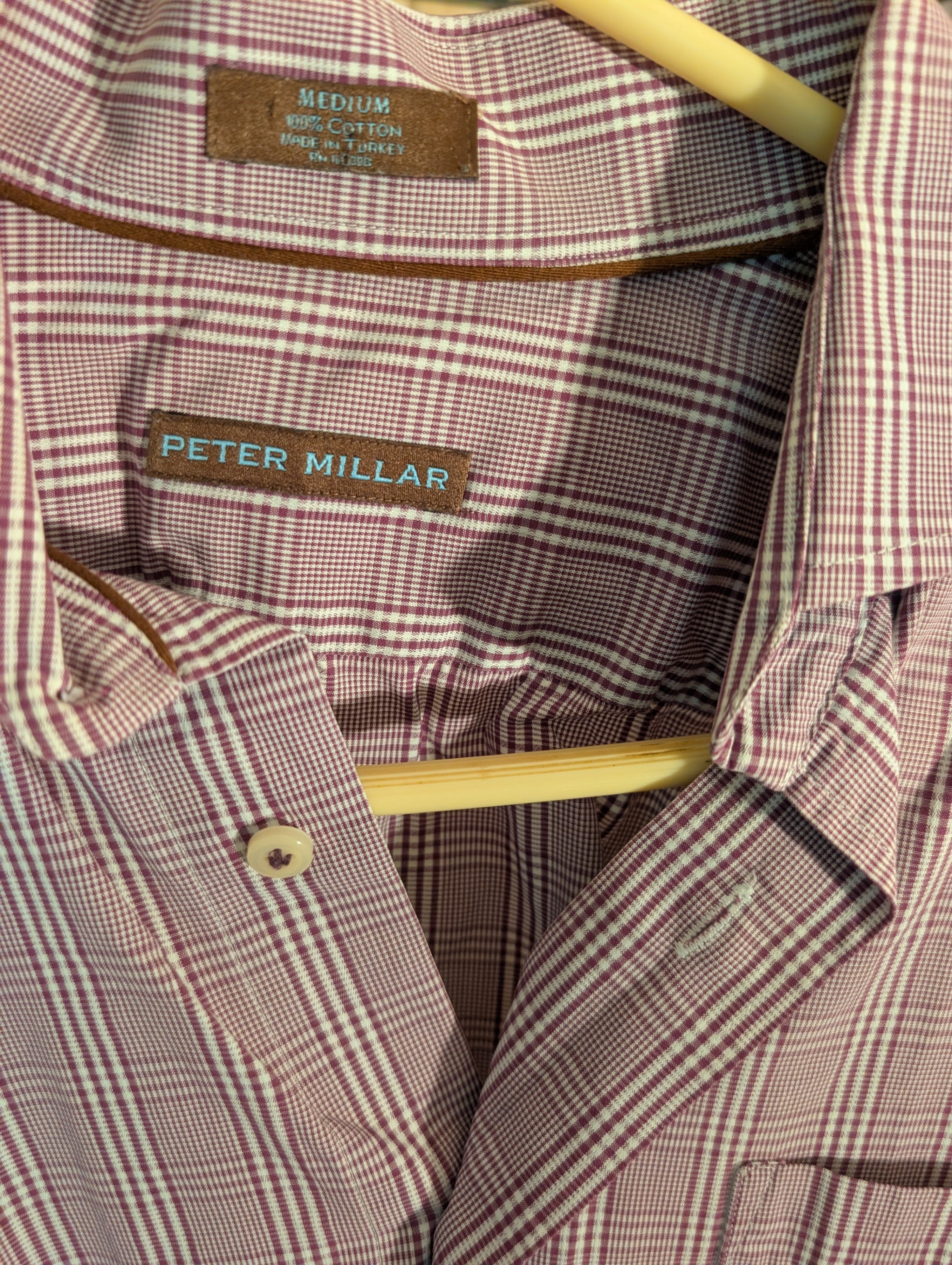 Peter Millar Men's Plaid Cotton Shirt Medium - Image 3