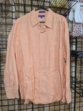 Alan Flusser XL Linen Button-Up Shirt Orange - Image 1