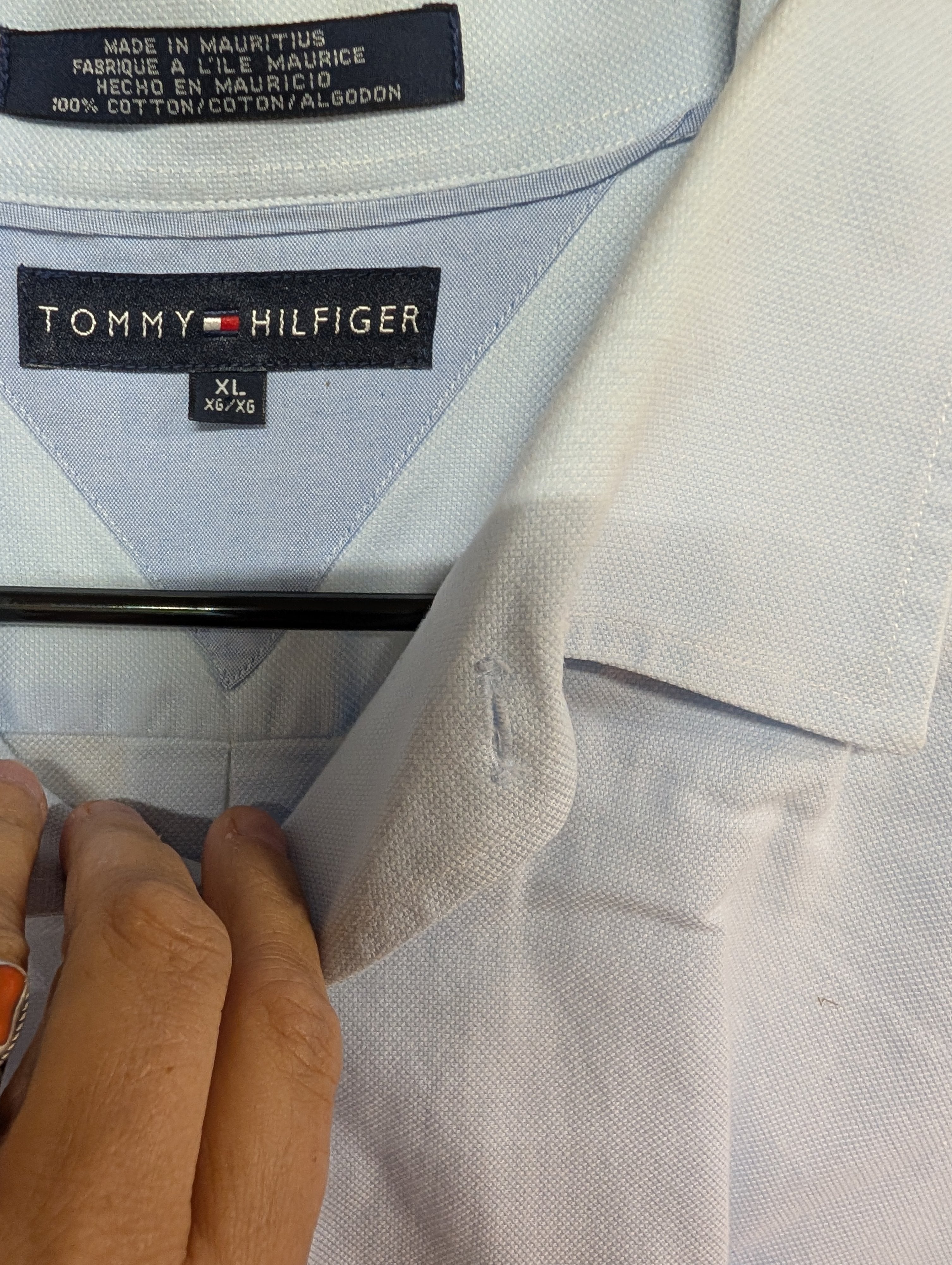 Tommy Hilfiger Men's XL Light Blue Button-Up Shirt - Image 3