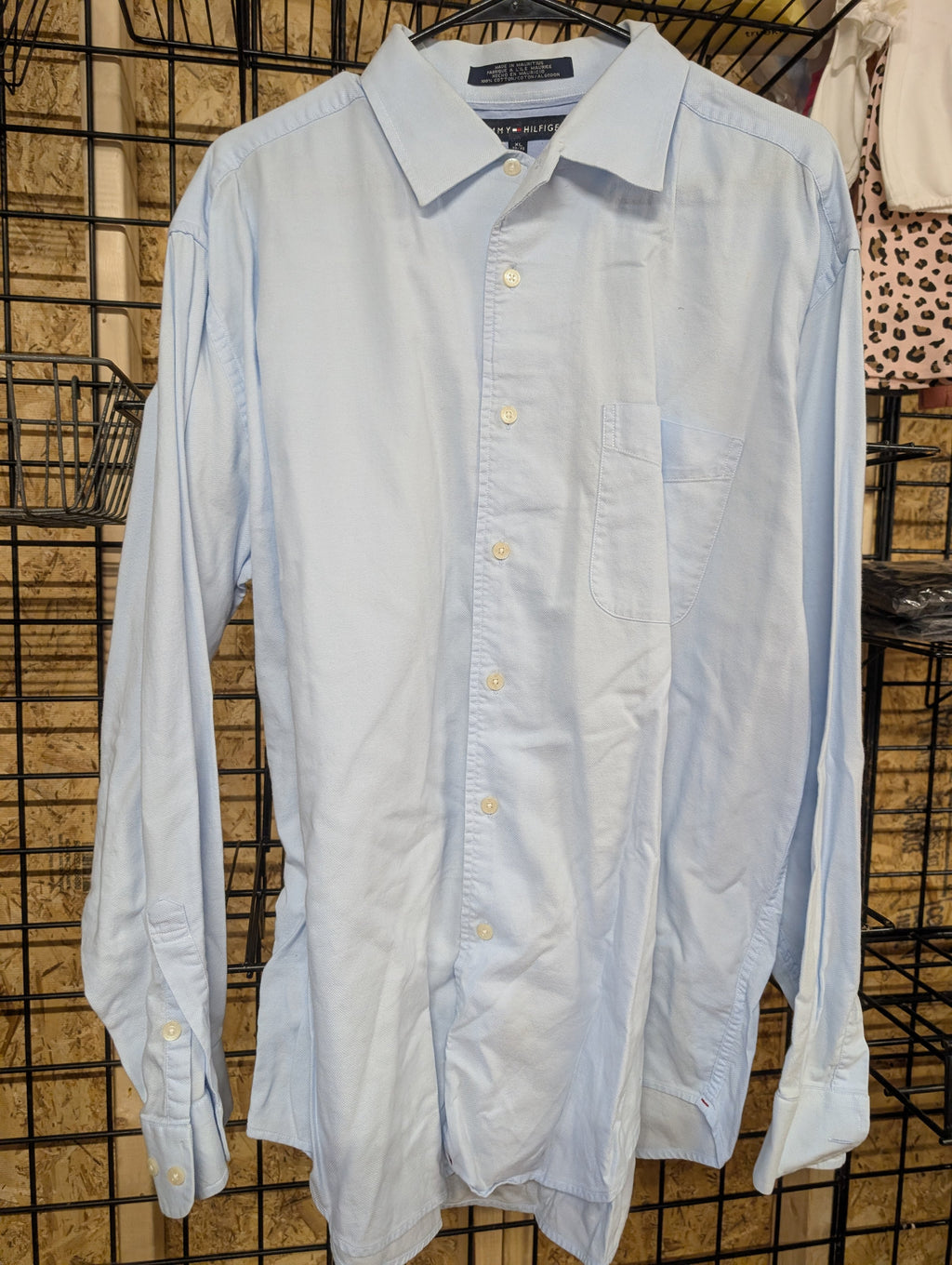 Tommy Hilfiger Men's XL Light Blue Button-Up Shirt - Image 1