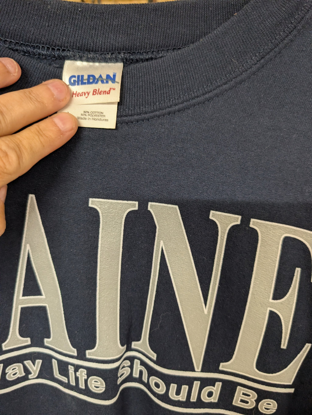 Gildan Heavy Blend Maine Sweatshirt Navy - Image 3