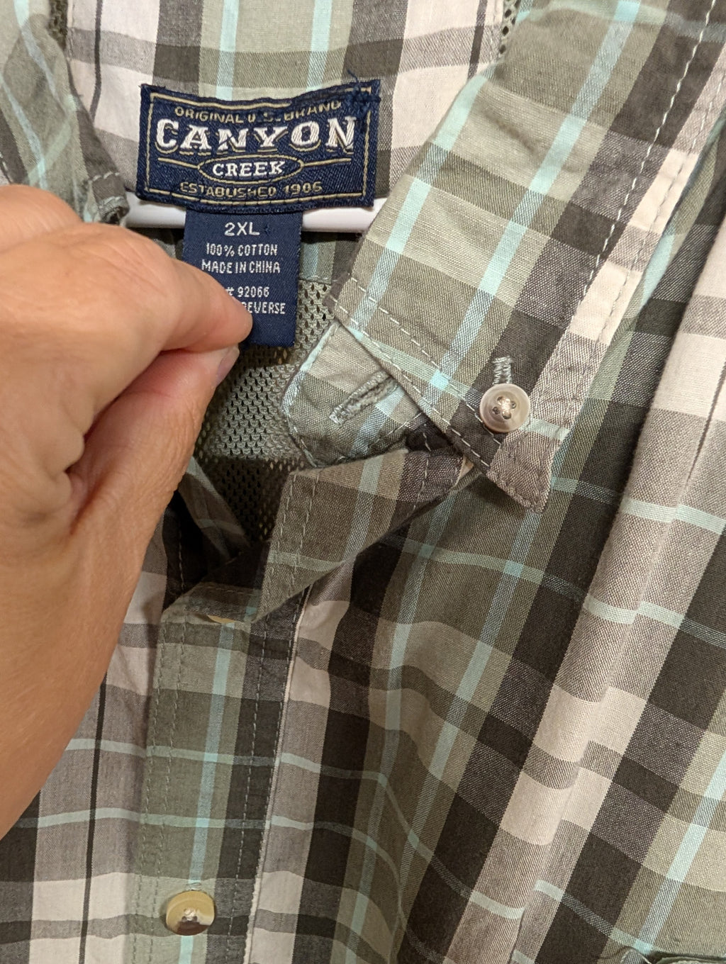 Canyon Creek Men's Plaid Short Sleeve Shirt 2XL - Image 3