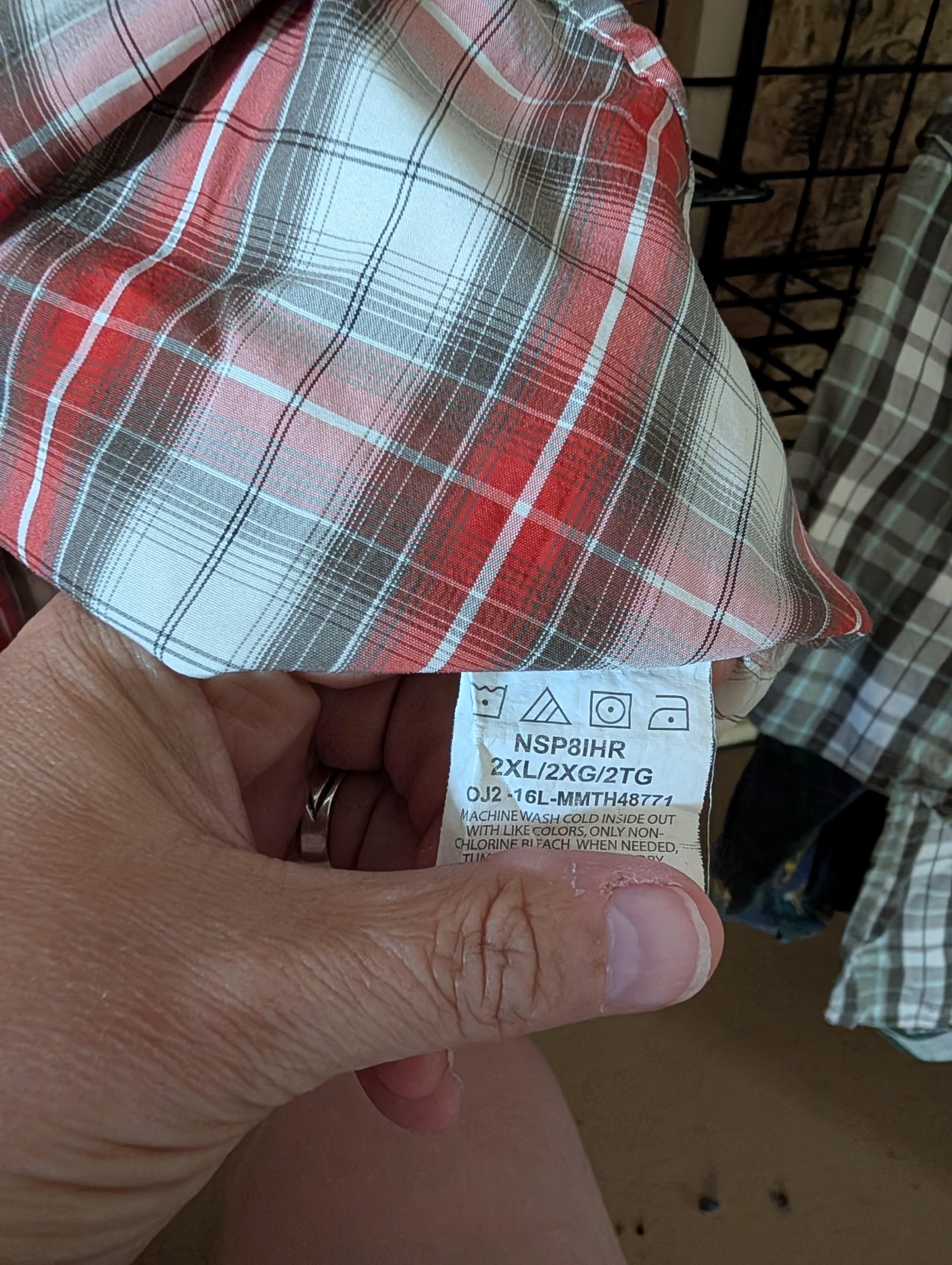 Wrangler Plaid Short Sleeve Shirt 2XL - Image 3