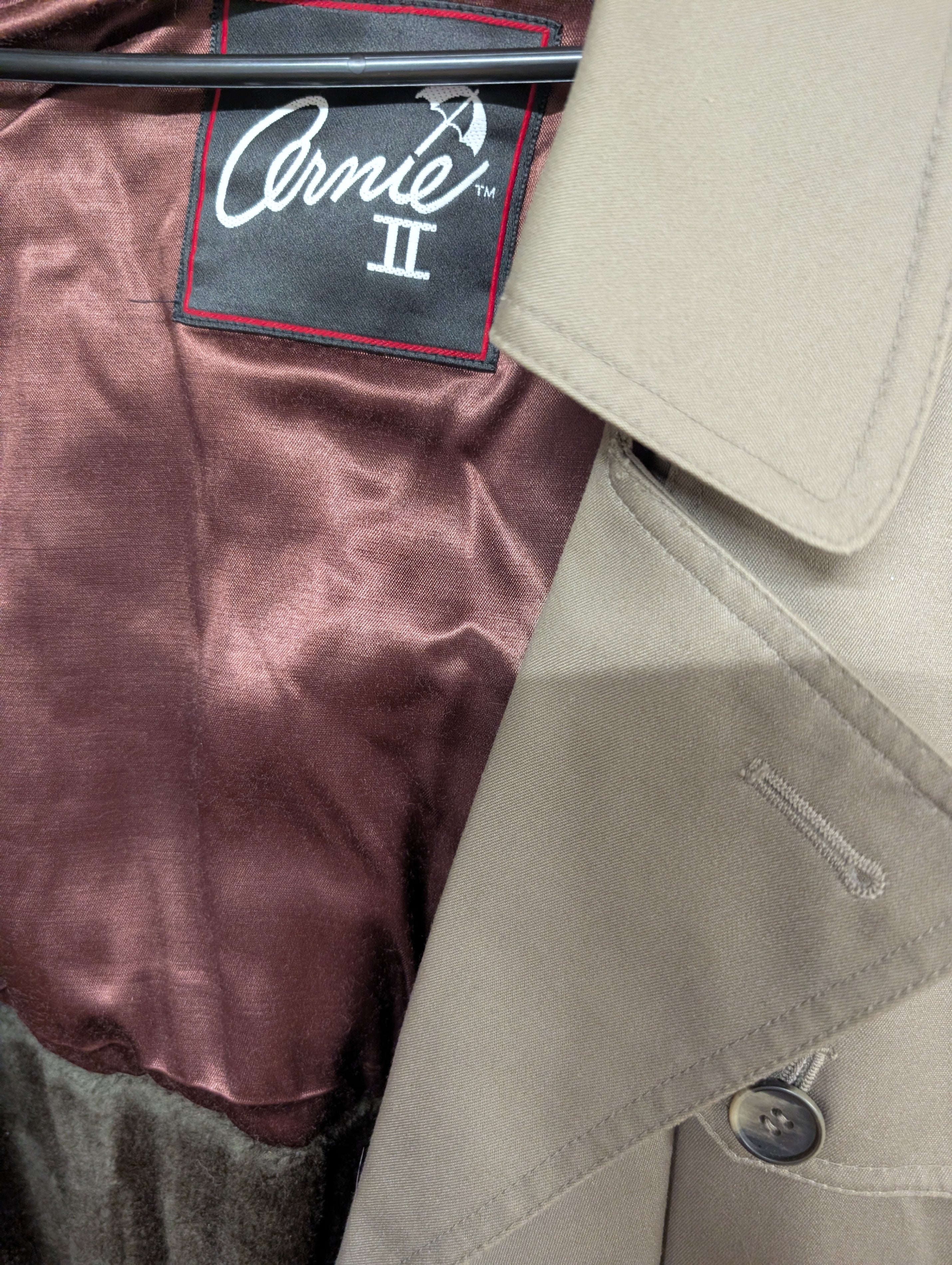 Cornie II Men's Trench Coat Size 40 Reg - Image 2