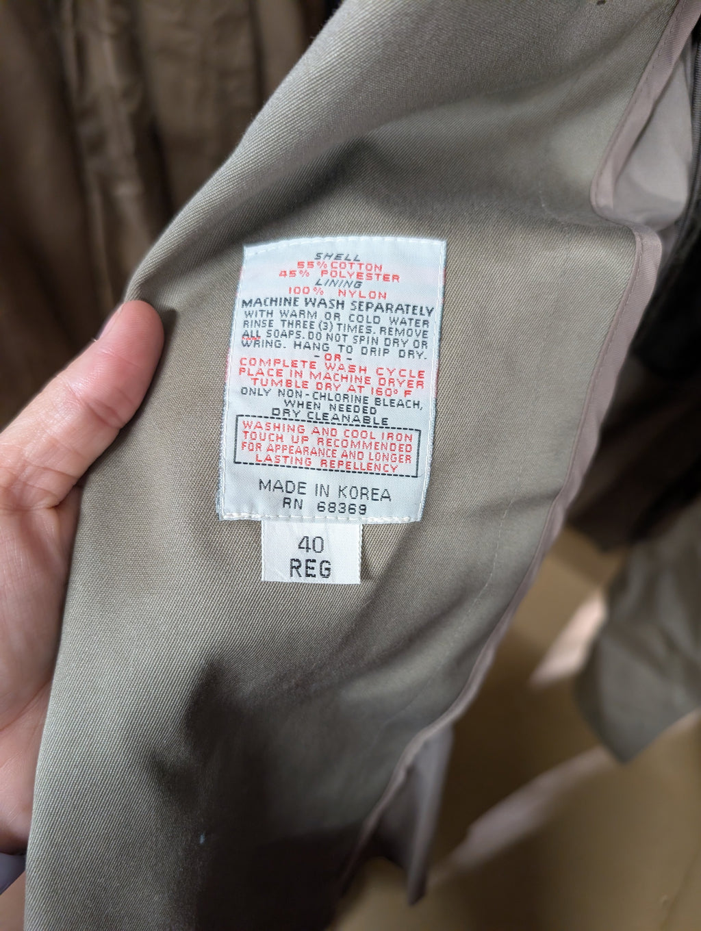 Cornie II Men's Trench Coat Size 40 Reg - Image 3