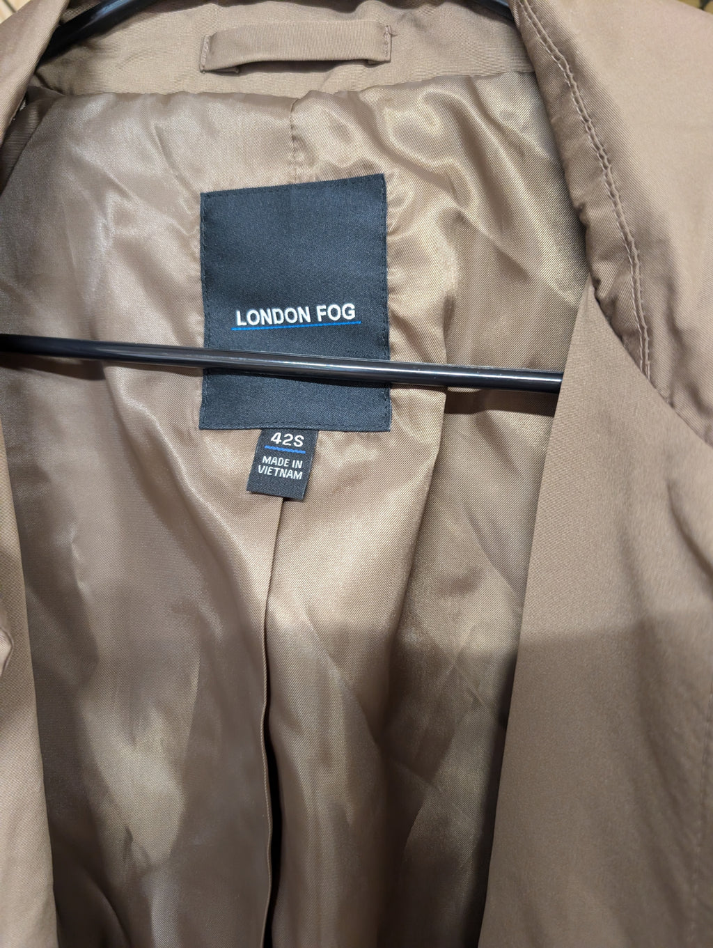 London Fog Men's Trench Coat 42S Khaki - Image 3