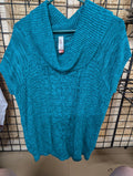 No Boundaries Teal Knit Cowl Neck Sweater Vest XL - Image 1