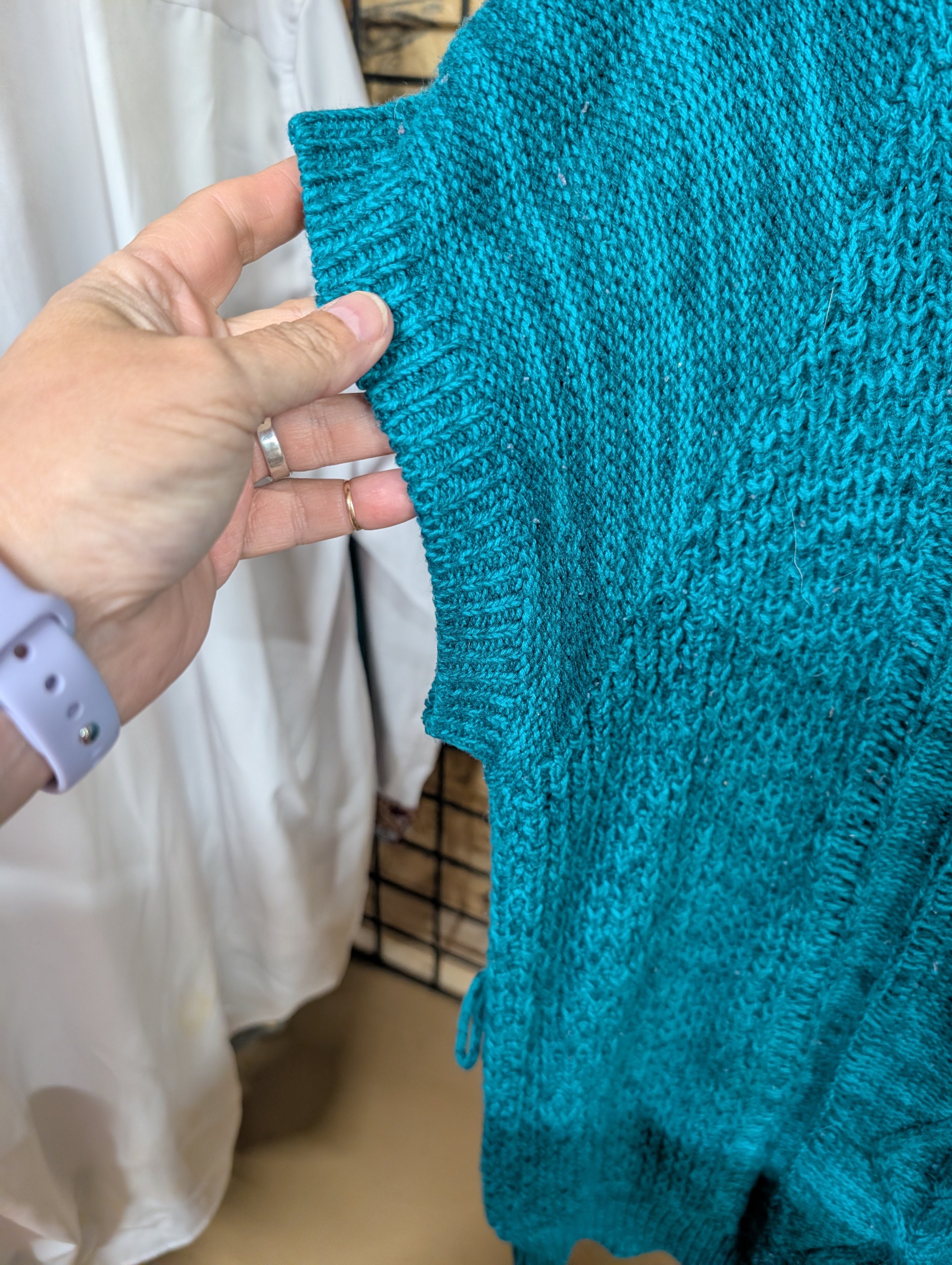 No Boundaries Teal Knit Cowl Neck Sweater Vest XL - Image 3