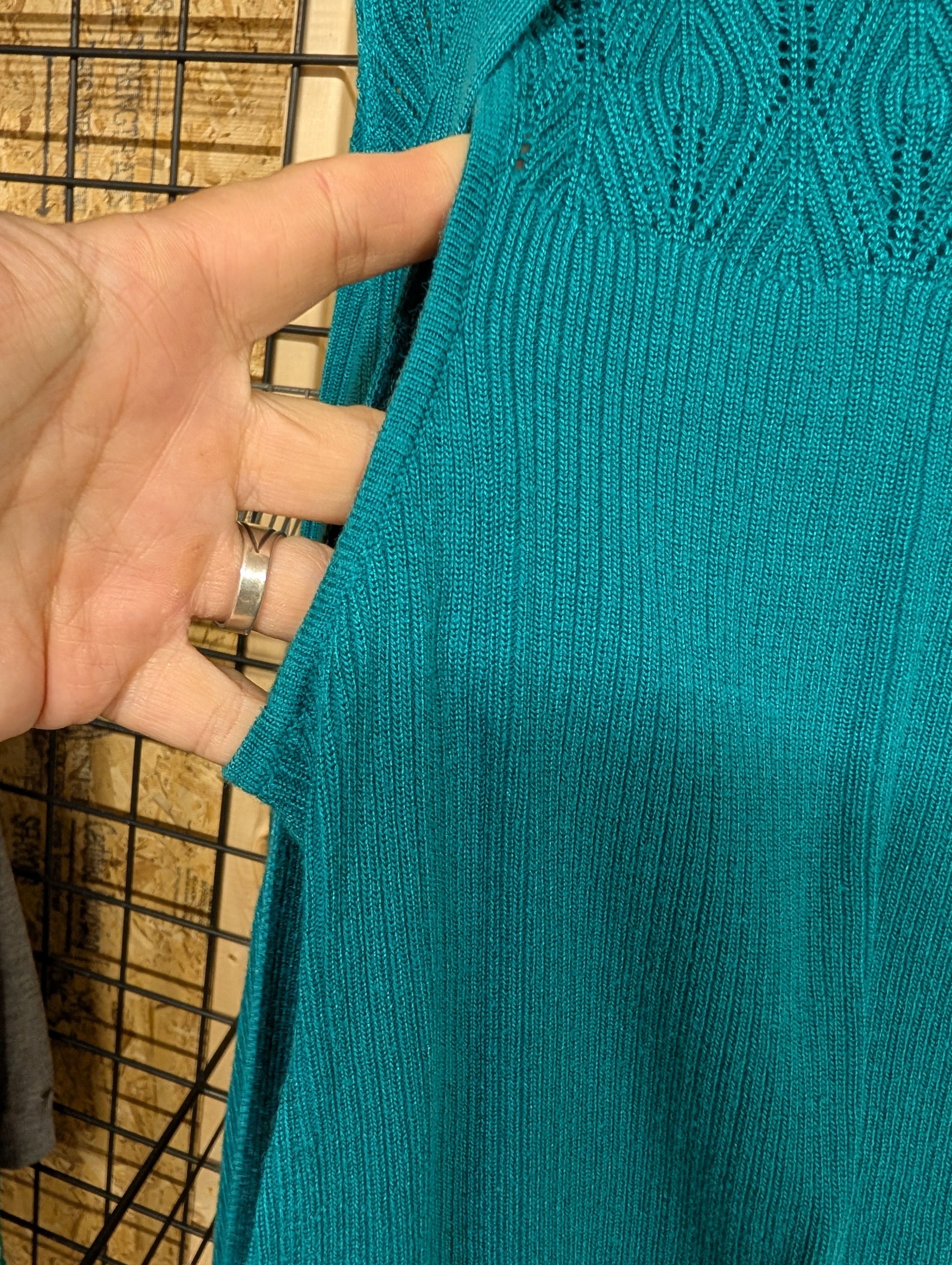Jones New York Collection Teal Cardigan Sweater L - Image 4