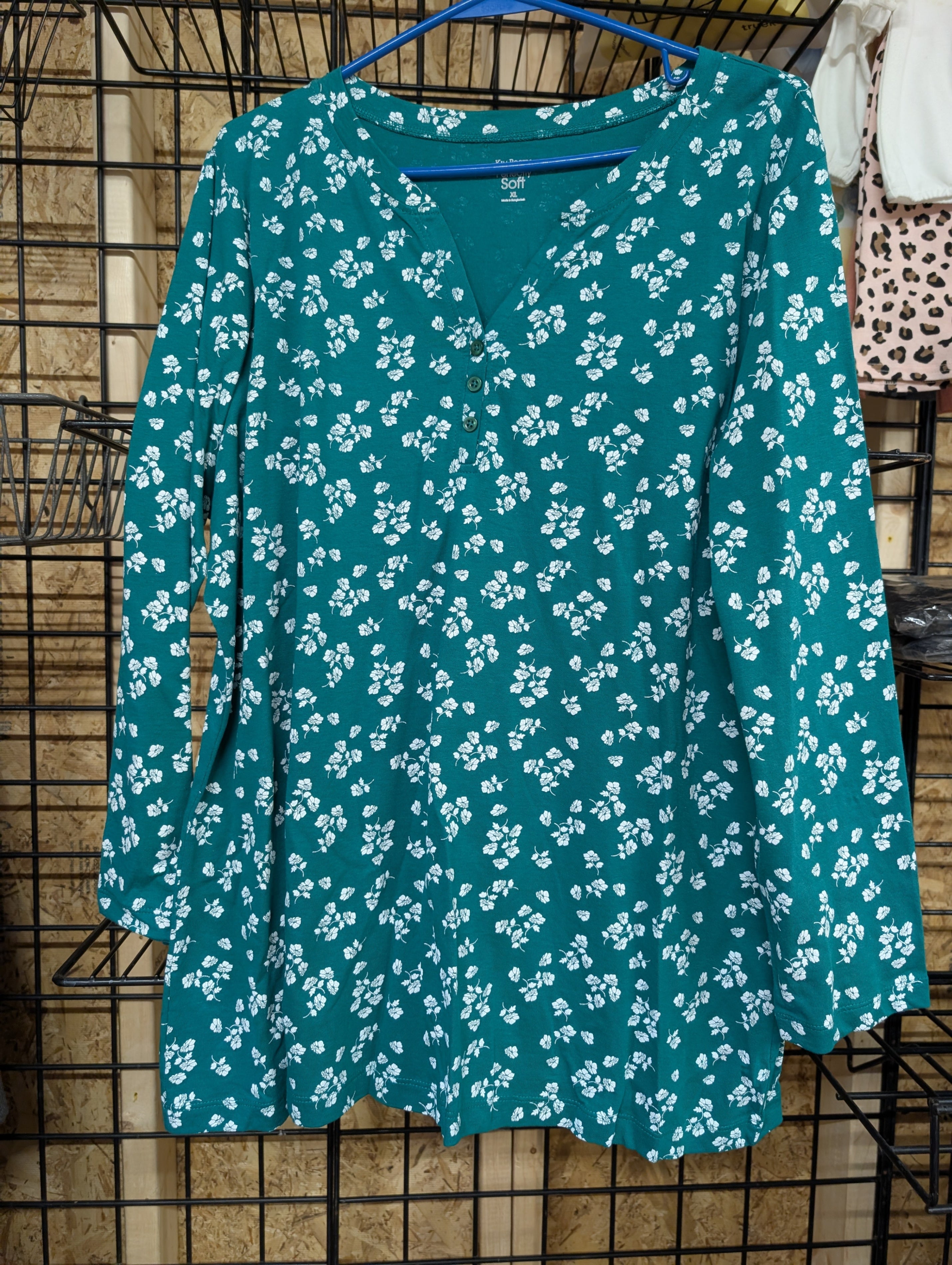 Kim Rogers Perfectly Soft Floral Tunic Top XL - Image 1