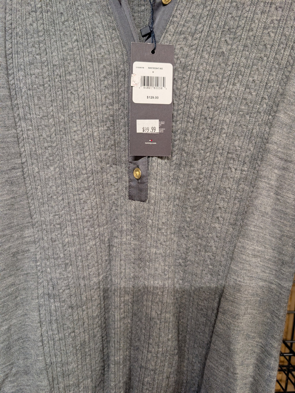 Tommy Hilfiger Grey Knit Midi Dress Size M - Image 4