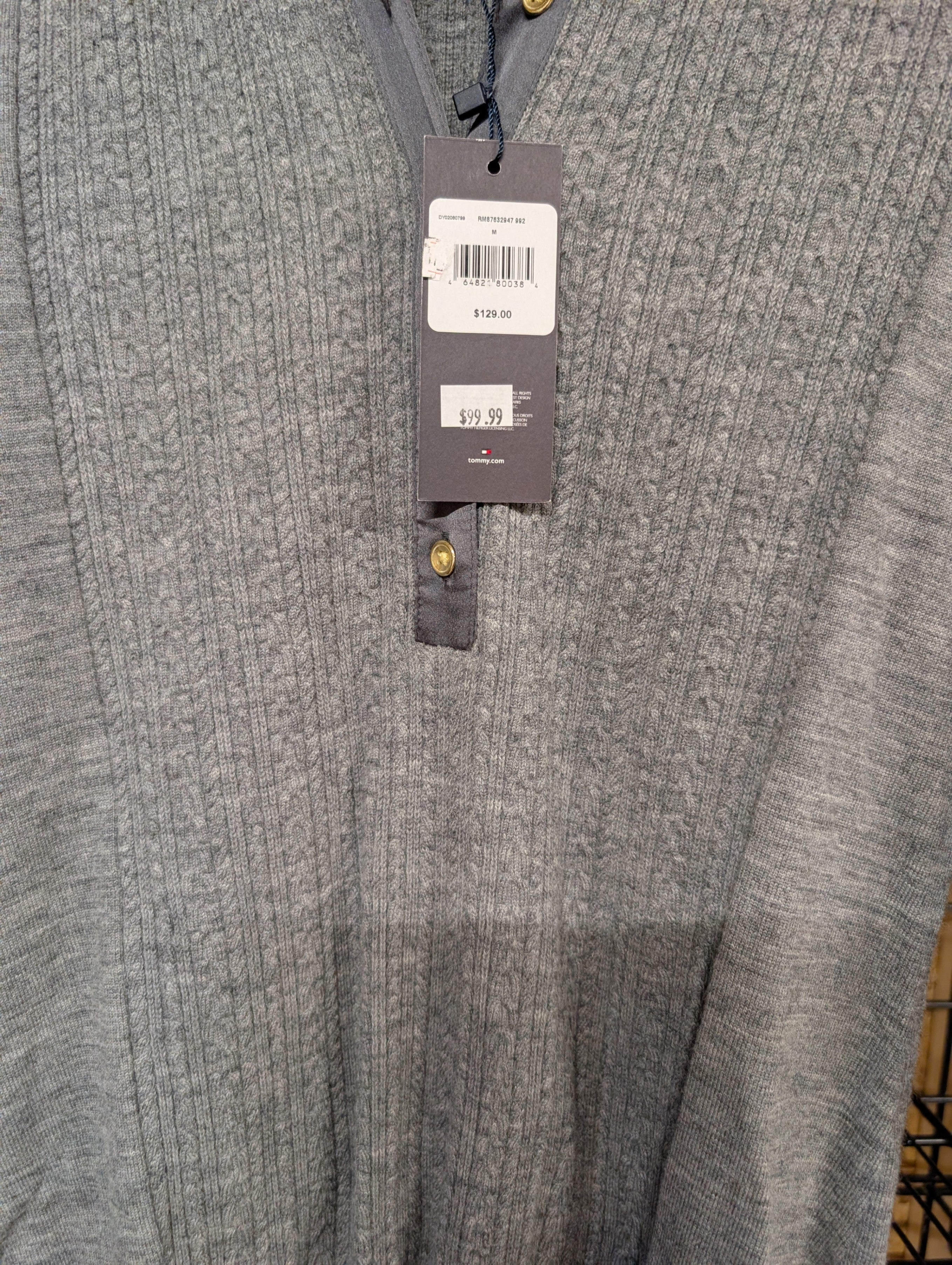 Tommy Hilfiger Grey Knit Midi Dress Size M - Image 4