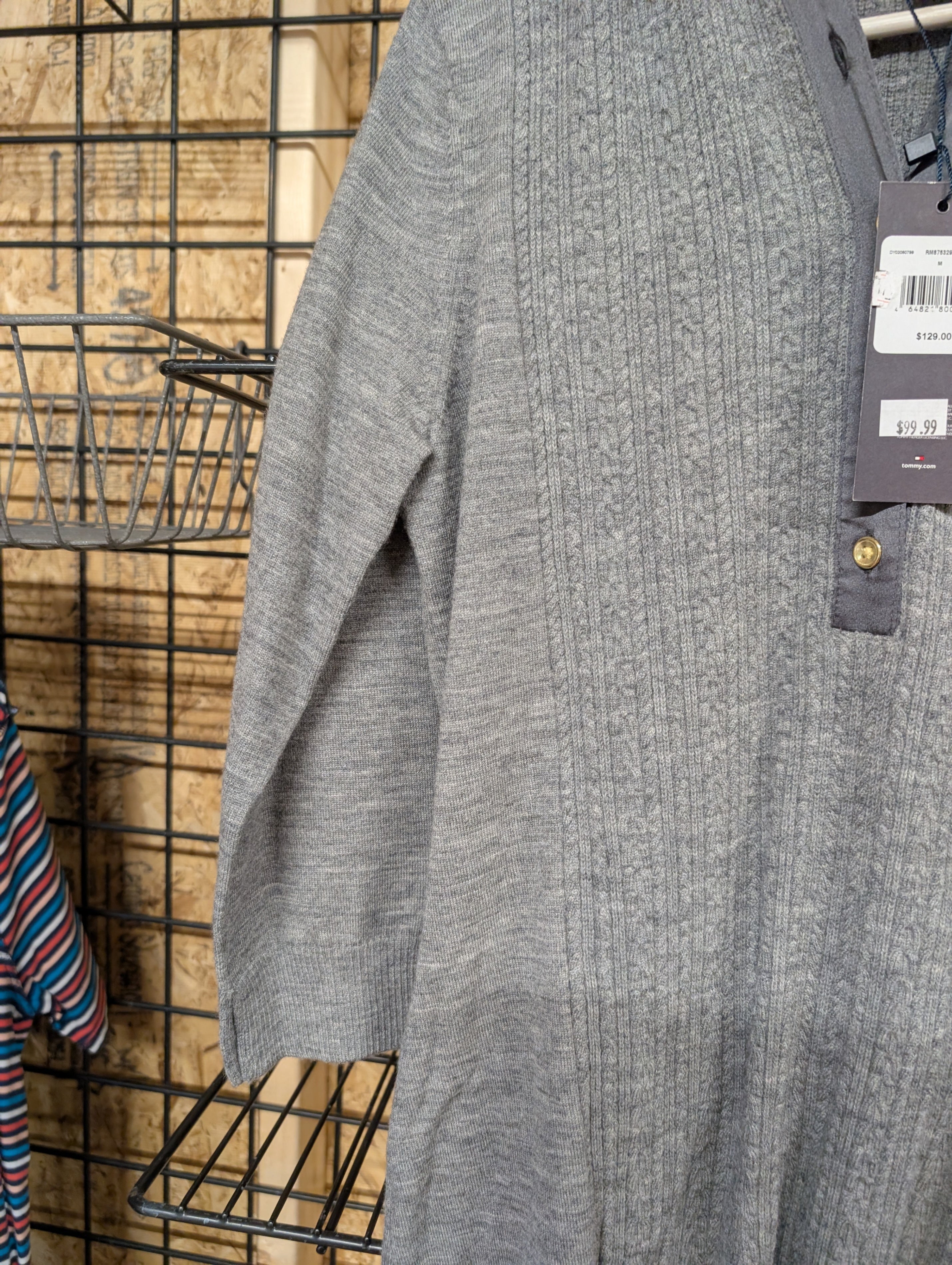 Tommy Hilfiger Grey Knit Midi Dress Size M - Image 3
