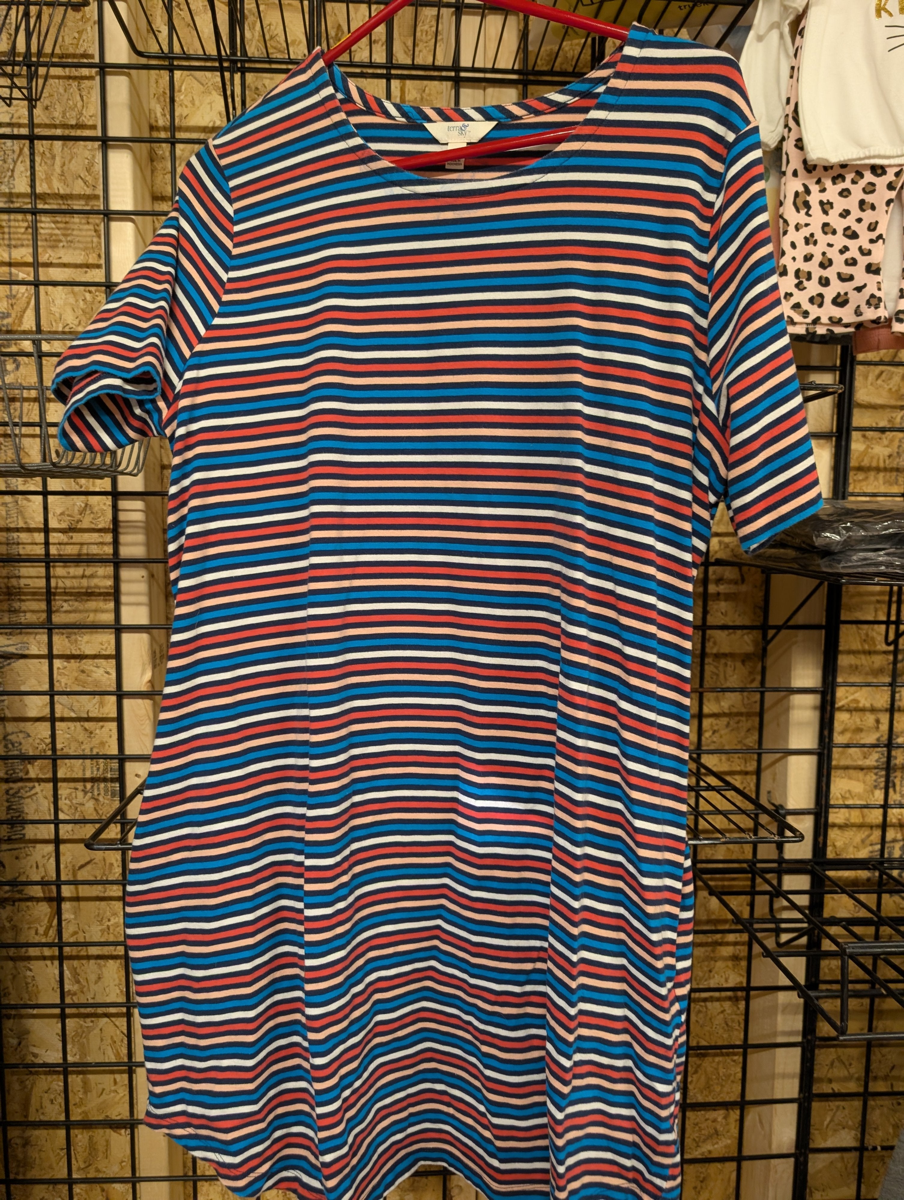 Terra & Sky Striped T-Shirt Dress OX - Image 1