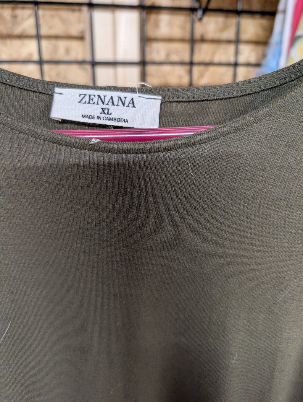 Zenana Olive Green Long Sleeve Dress XL - Image 3