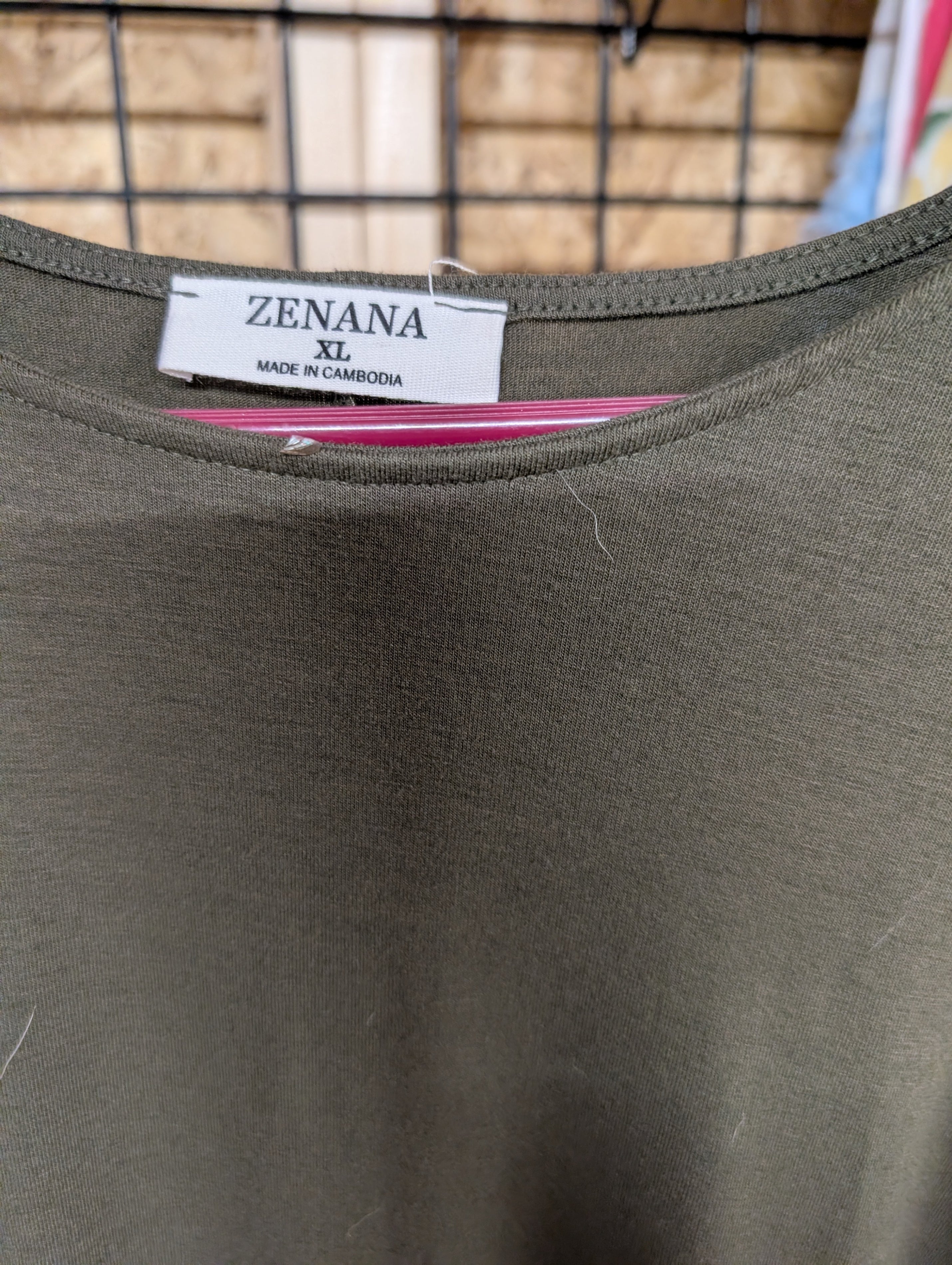 Zenana Olive Green Long Sleeve Dress XL - Image 3