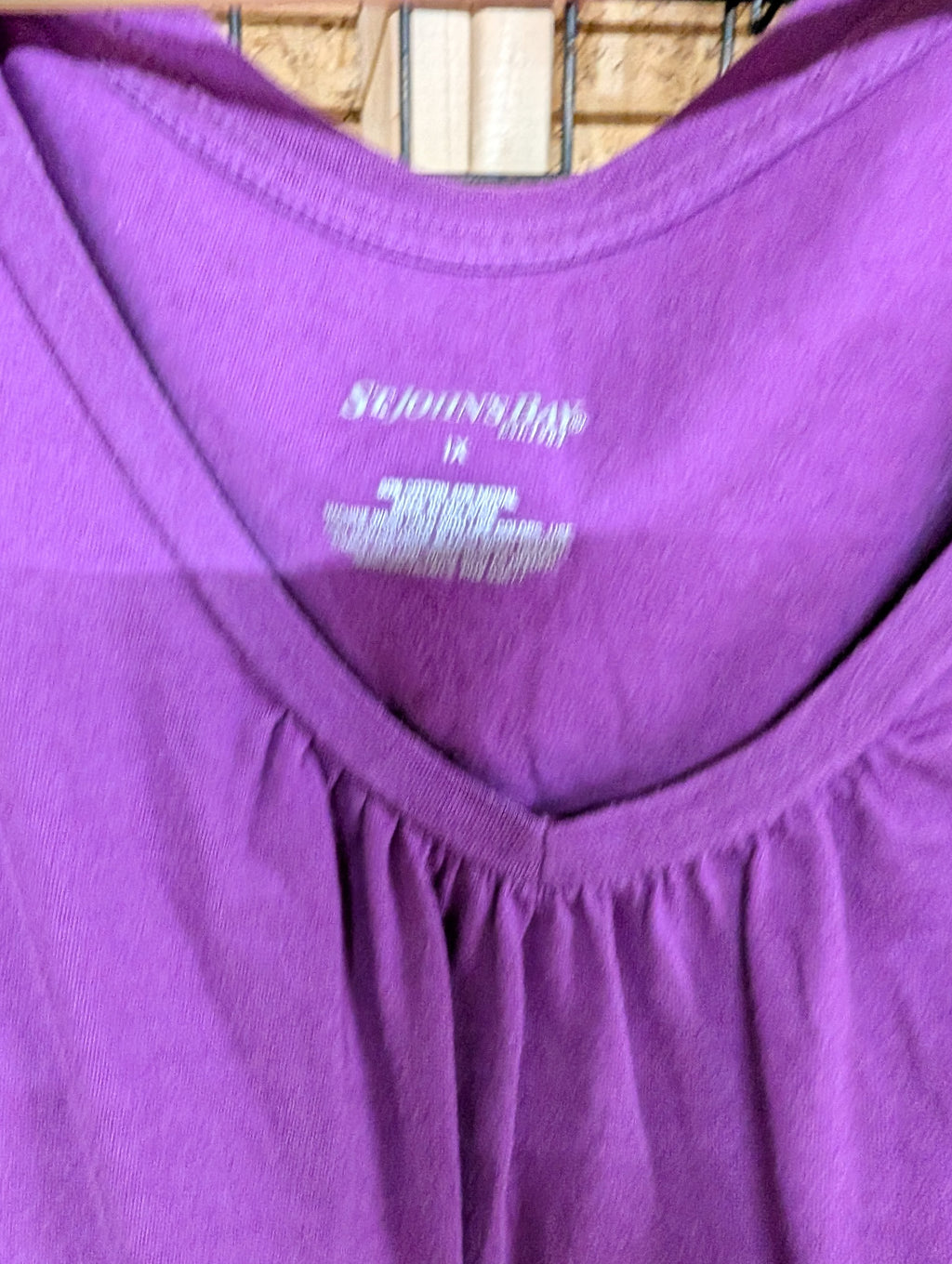 St. John's Bay Purple V-Neck Top 1X - Image 2