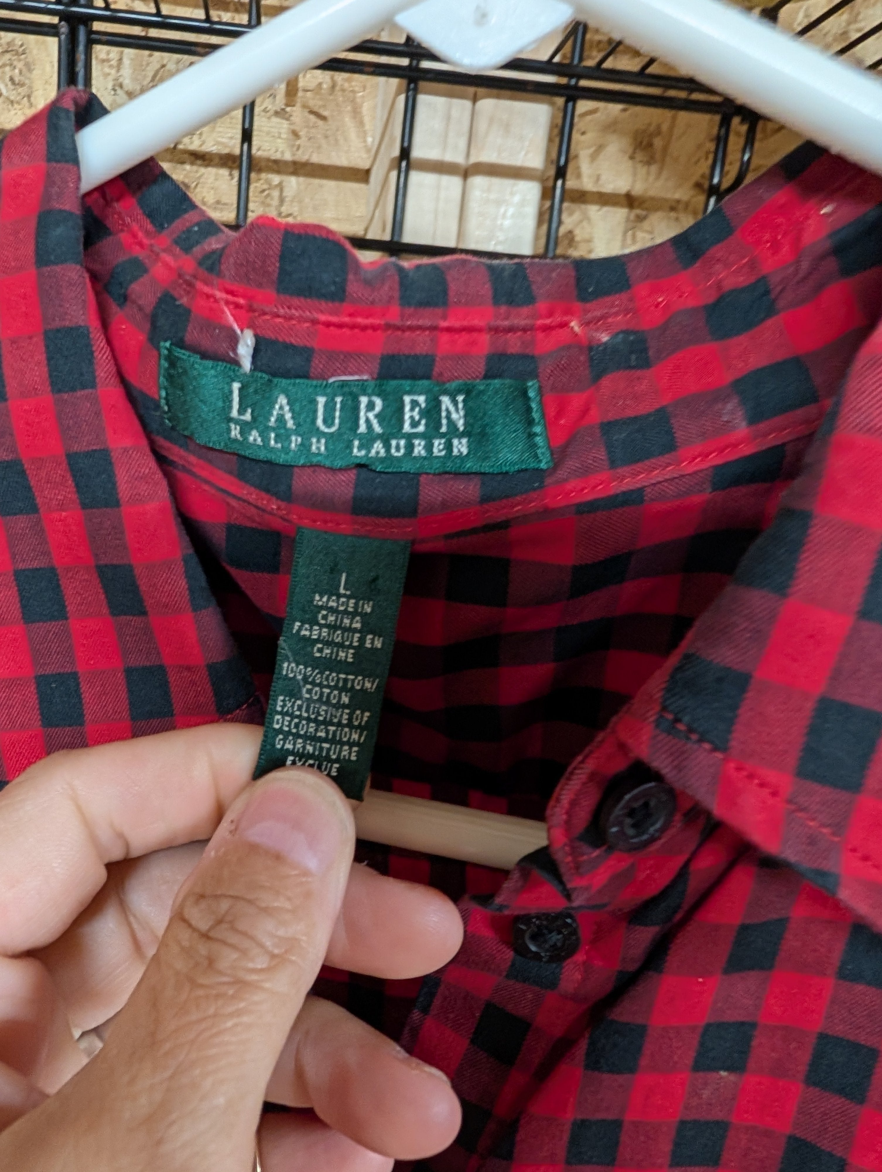 Lauren Ralph Lauren Red Plaid Shirt Size L - Image 2