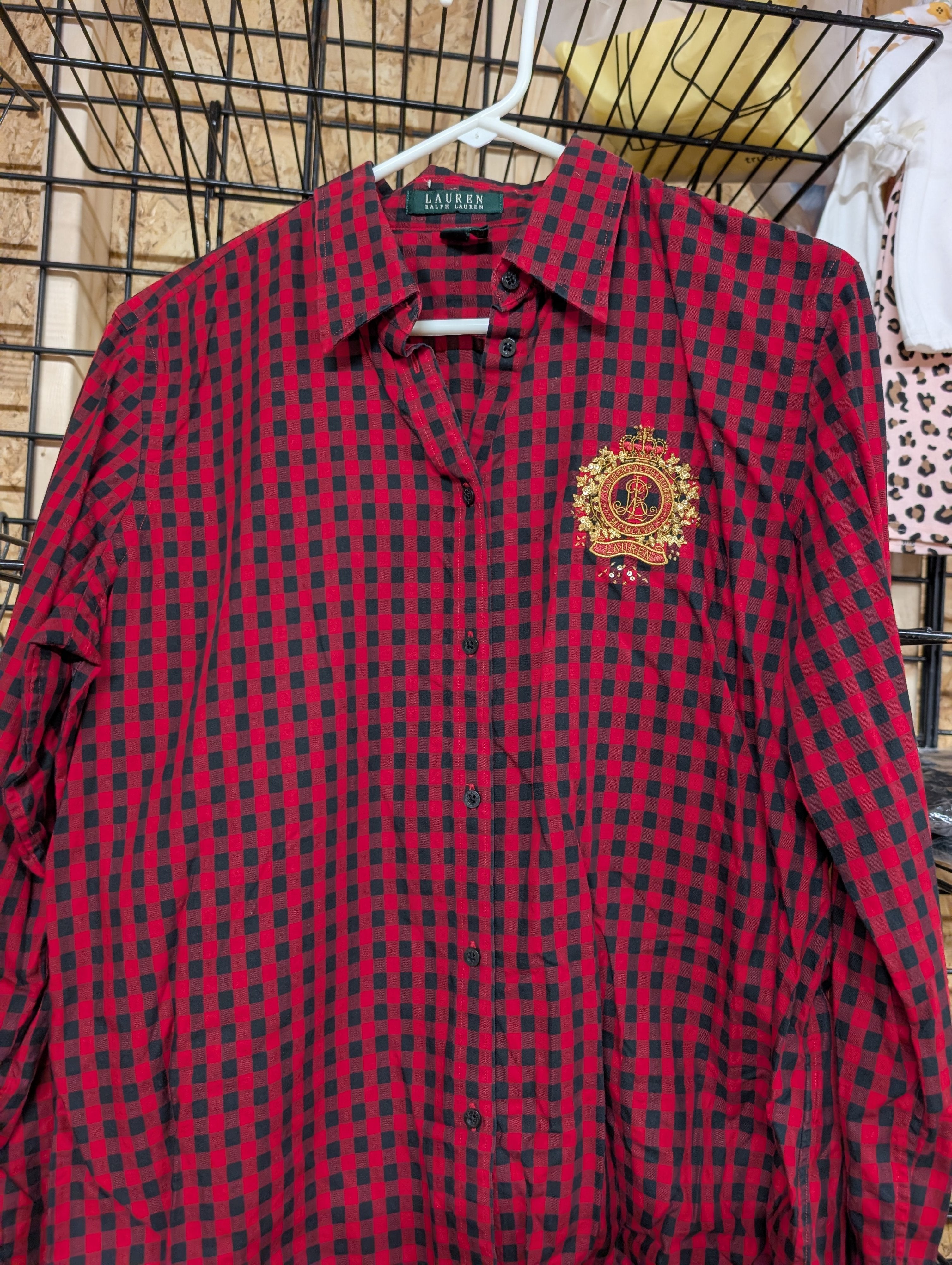 Lauren Ralph Lauren Red Plaid Shirt Size L - Image 1