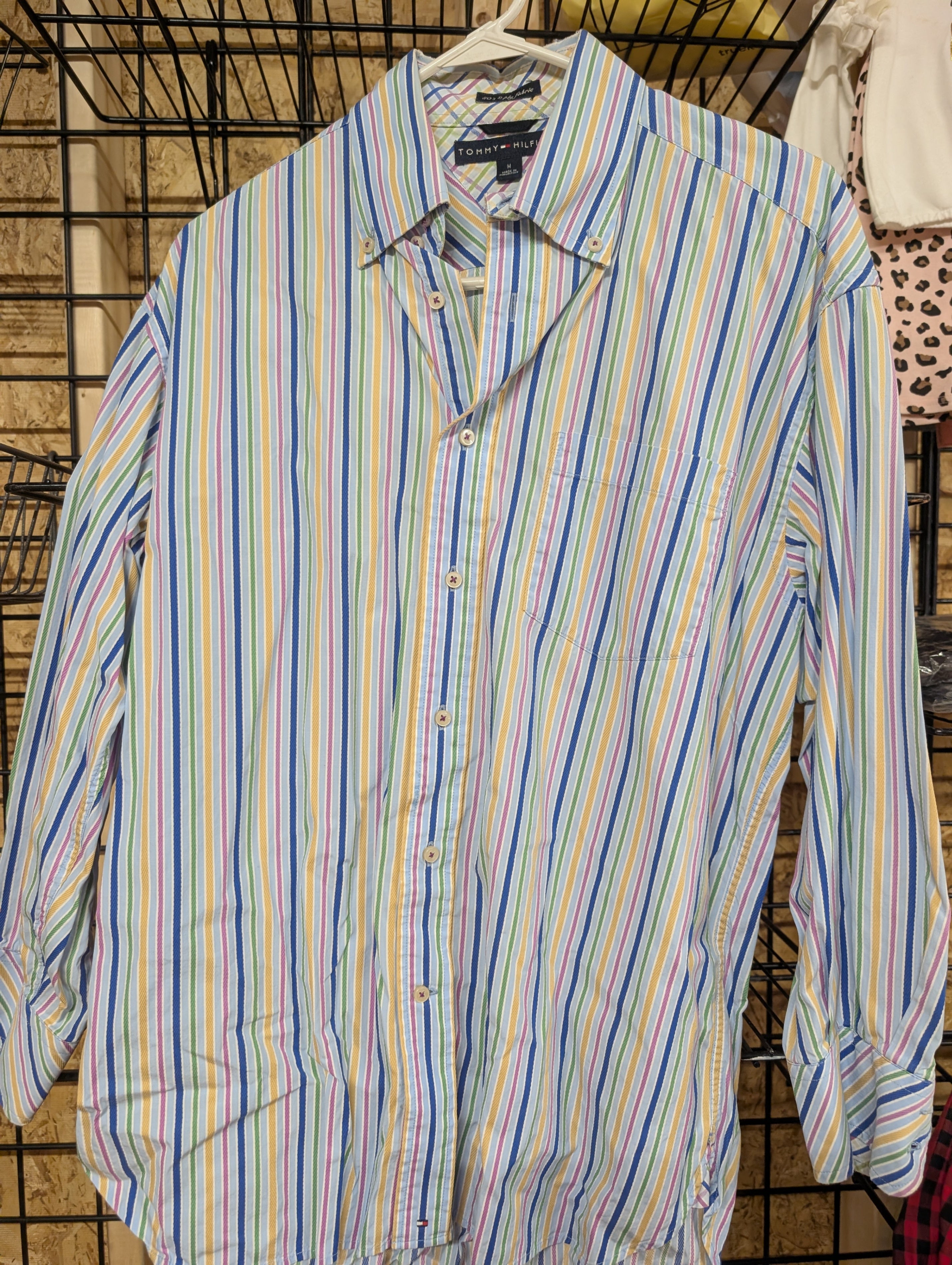 Tommy Hilfiger Multicolor Striped Button-Up Shirt Size M - Image 1
