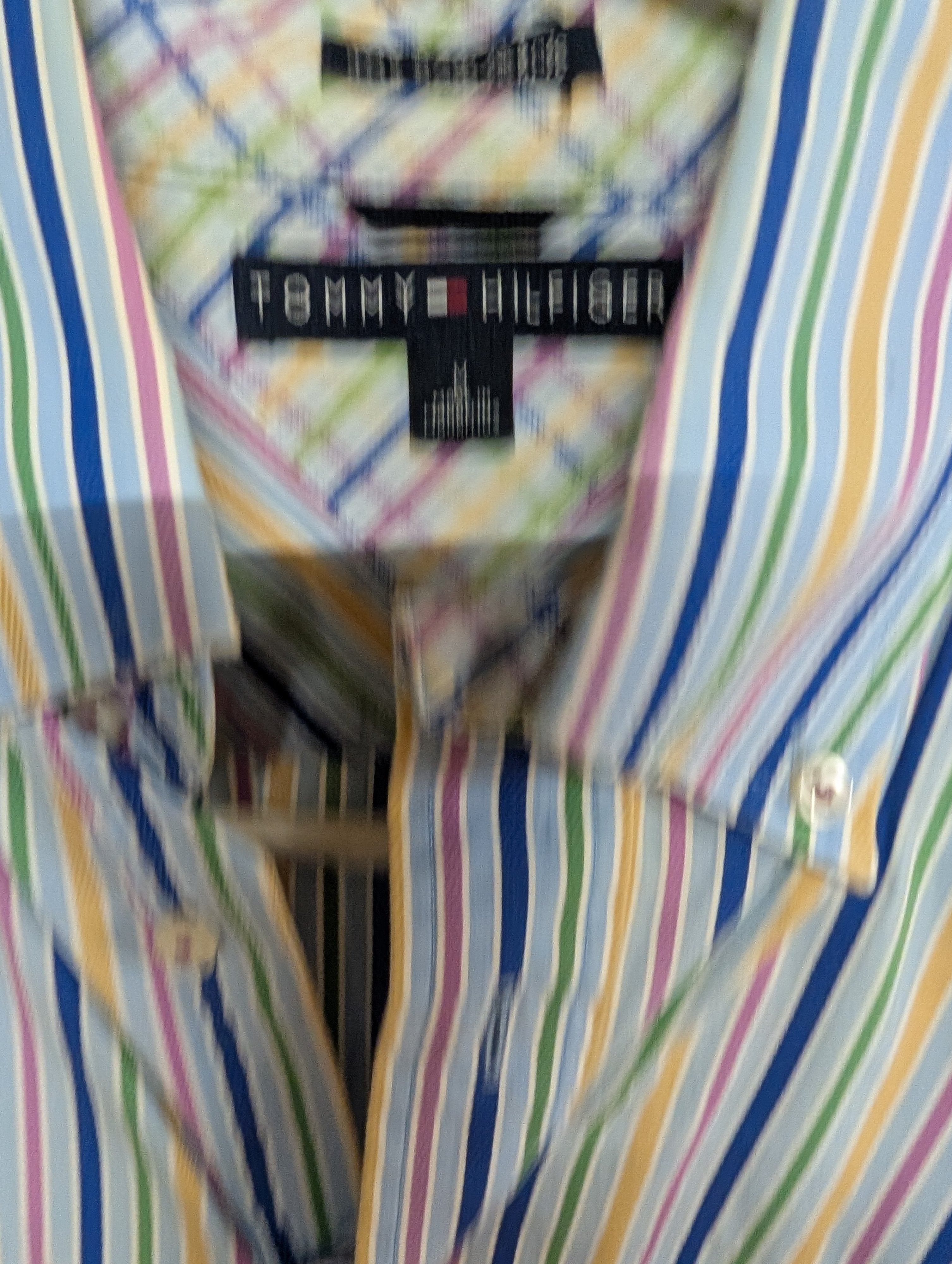 Tommy Hilfiger Multicolor Striped Button-Up Shirt Size M - Image 3