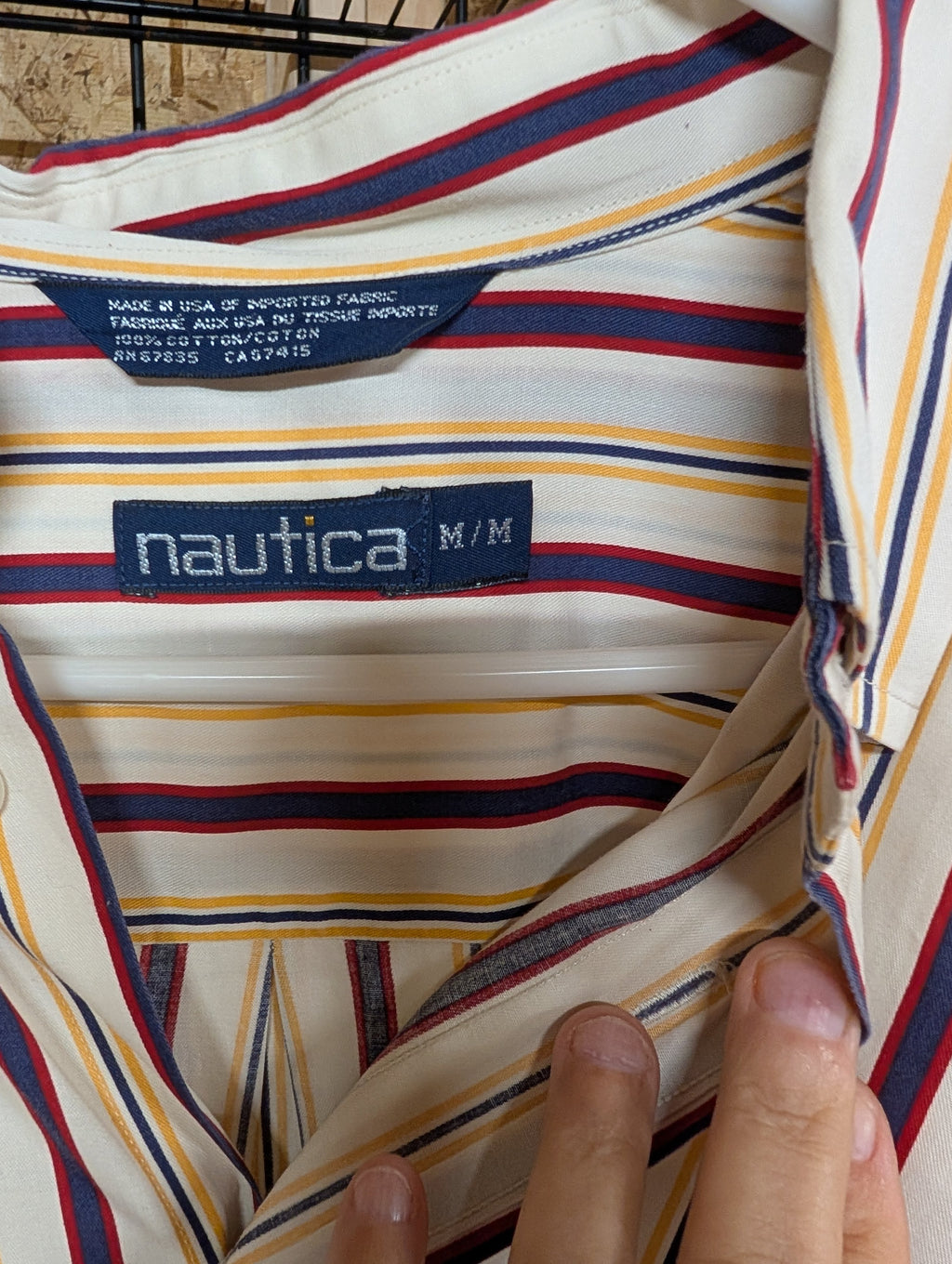 Nautica Striped Button-Up Shirt M - Image 3