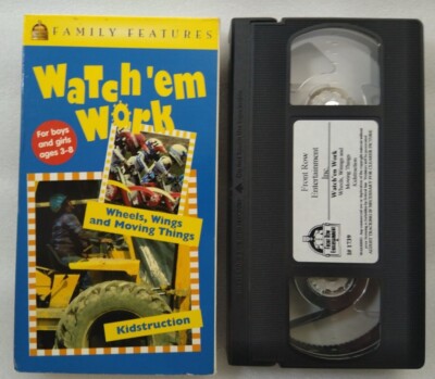 VHS Watch'em Work Wheels, Wings, And Moving Things And Kidstruction - Image 2