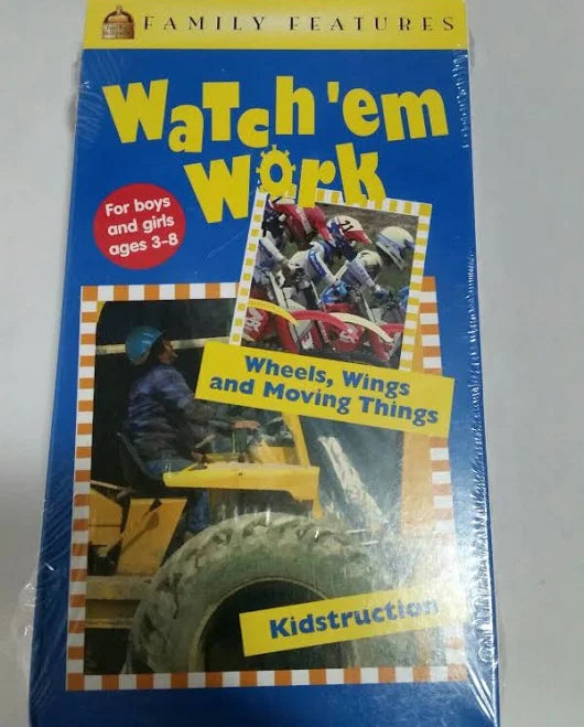 VHS Watch'em Work Wheels, Wings, And Moving Things And Kidstruction - Image 8