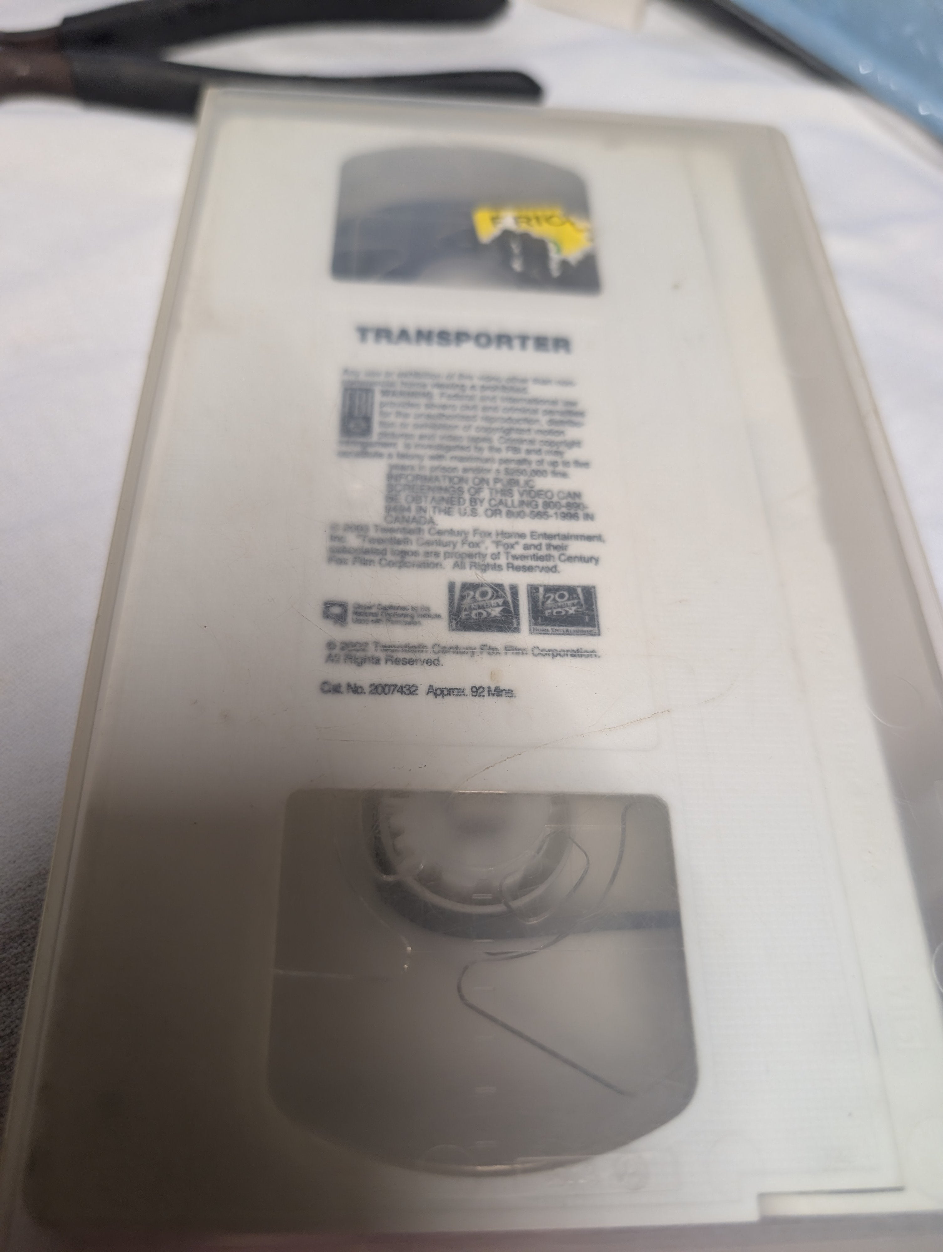 Transporter VHS Tape 20th Century Fox 92 Min - Image 1