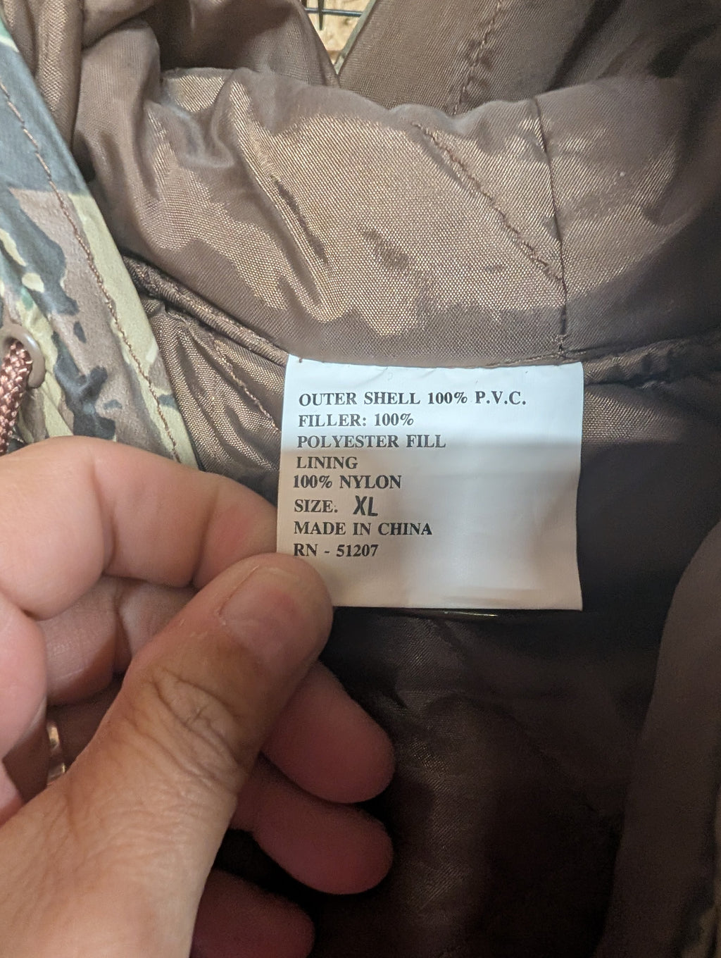 Realtree XL Lined Rain Coat Camouflage - Image 3