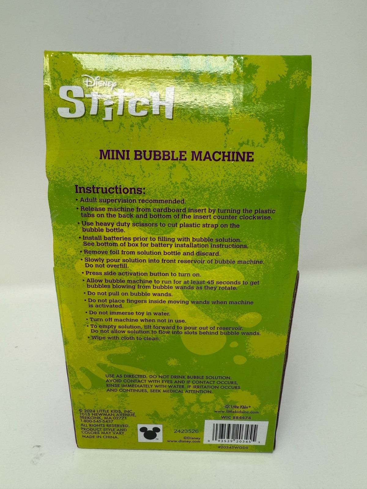 Disney Stitch Mini Bubble Machine - Fun Bubble Blower with Solution, Ages 3+ - Image 2