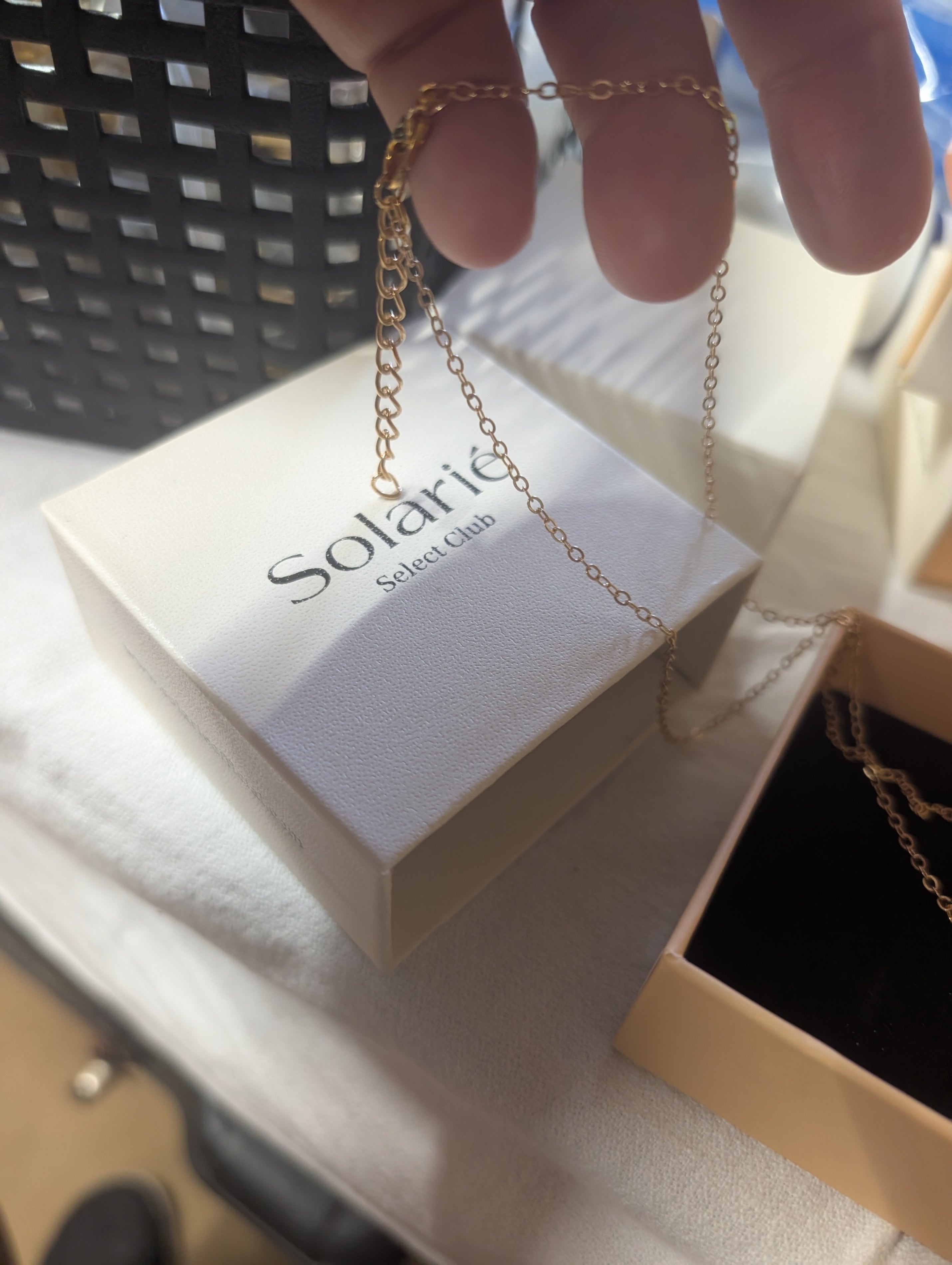 Solarie Gold Necklace with Crystal Pendant - Image 2