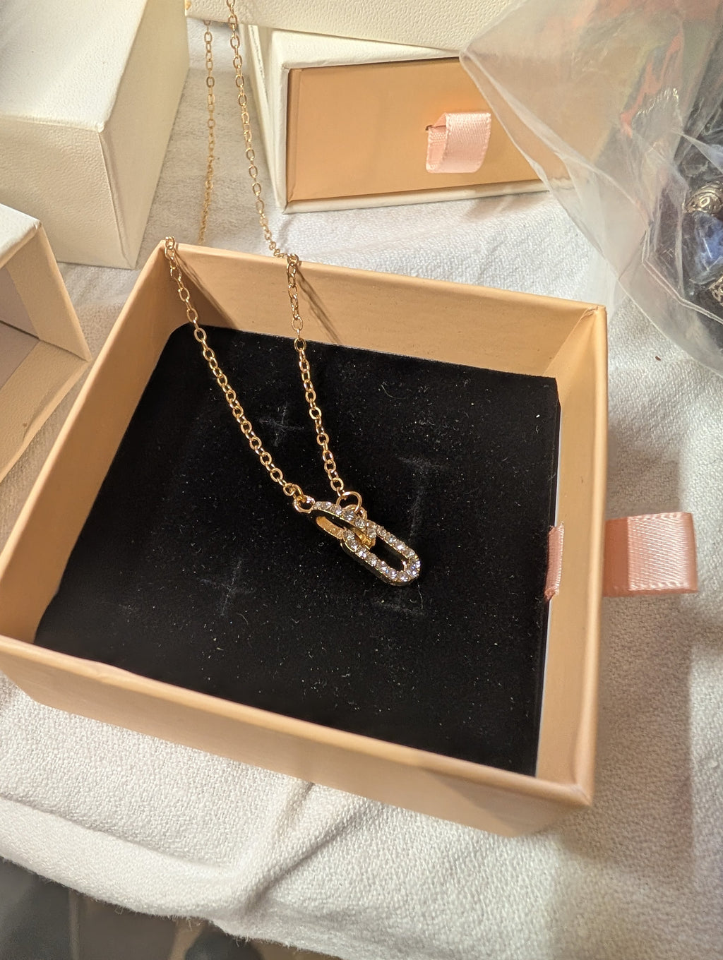 Solarie Gold Necklace with Crystal Pendant - Image 4