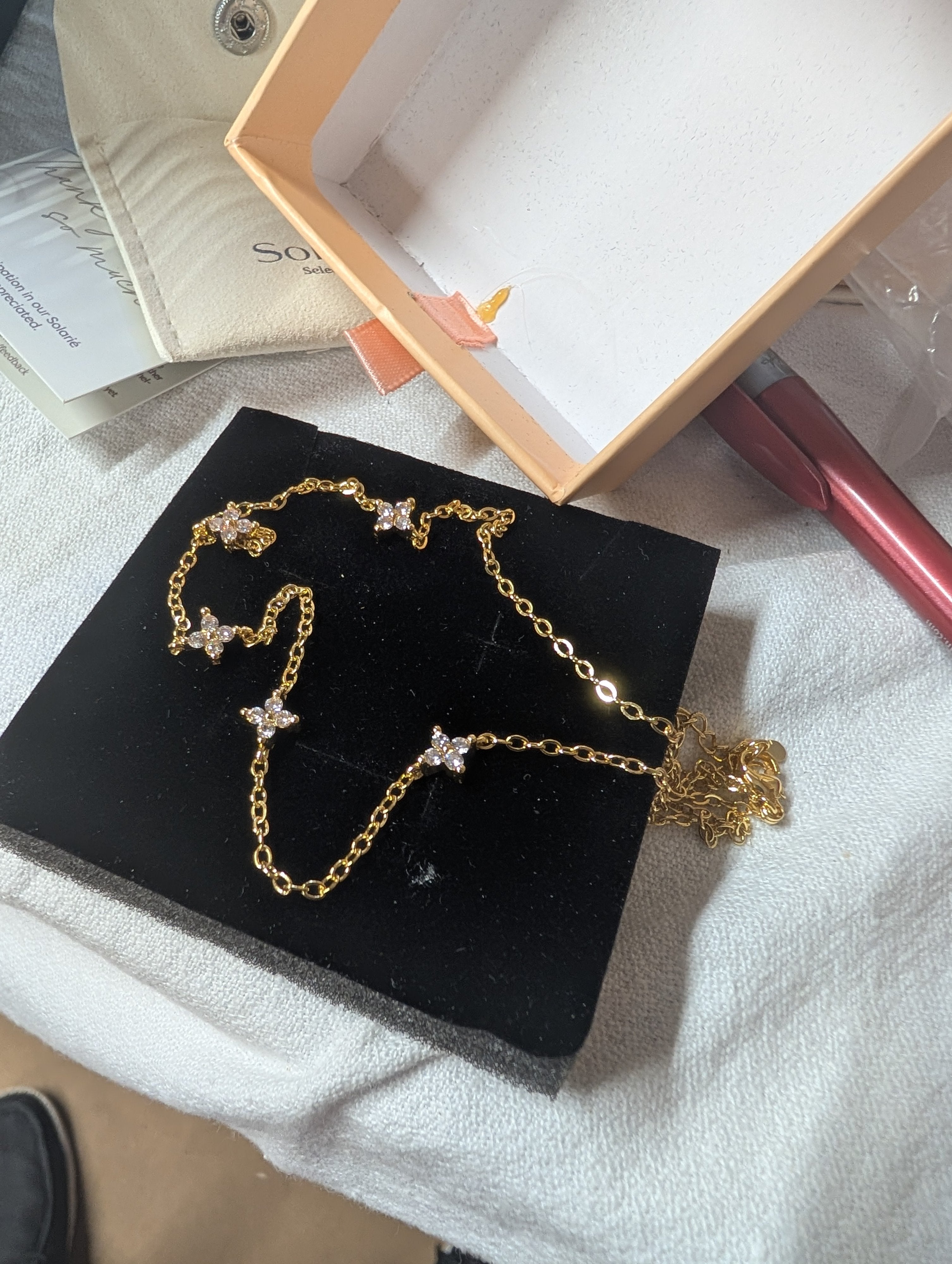 Solarié Gold Necklace with Crystal Accents - Image 1