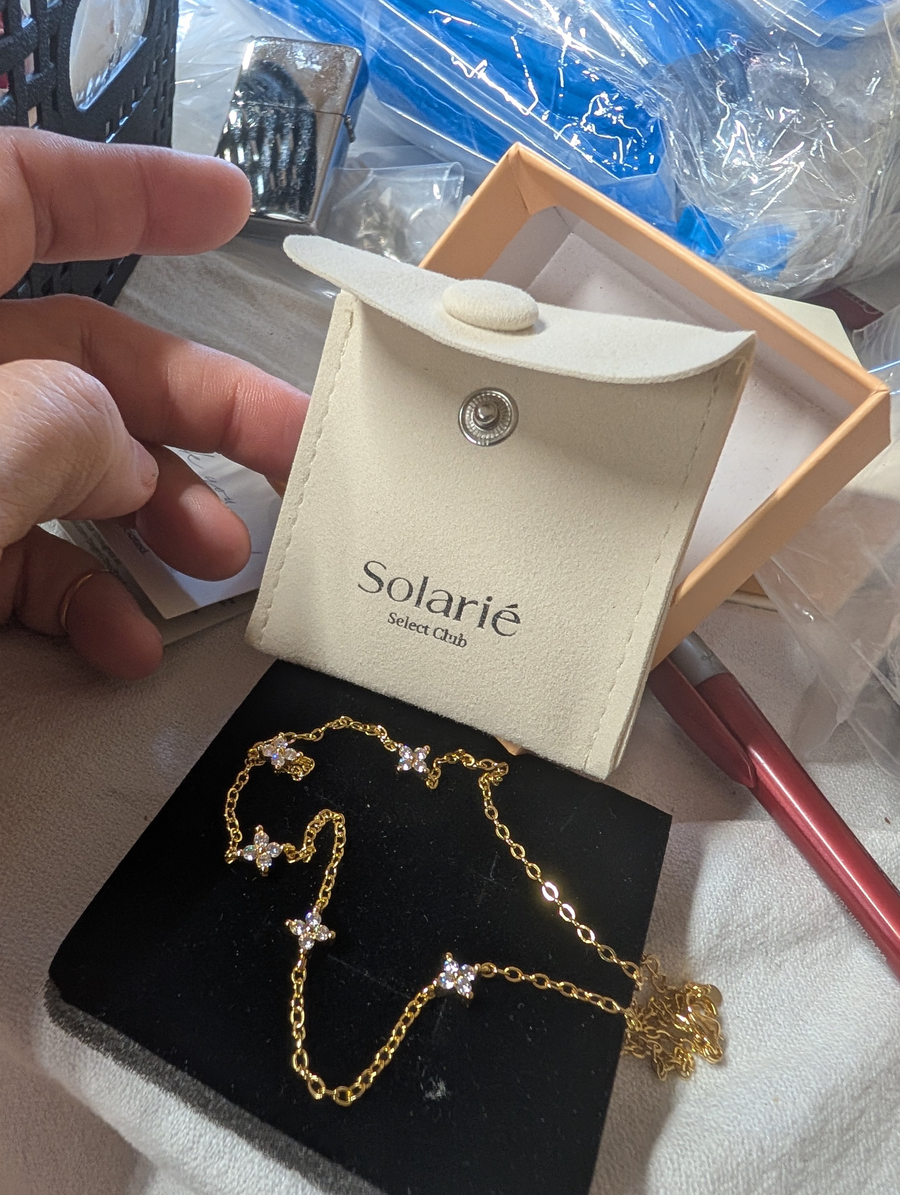 Solarié Gold Necklace with Crystal Accents - Image 3