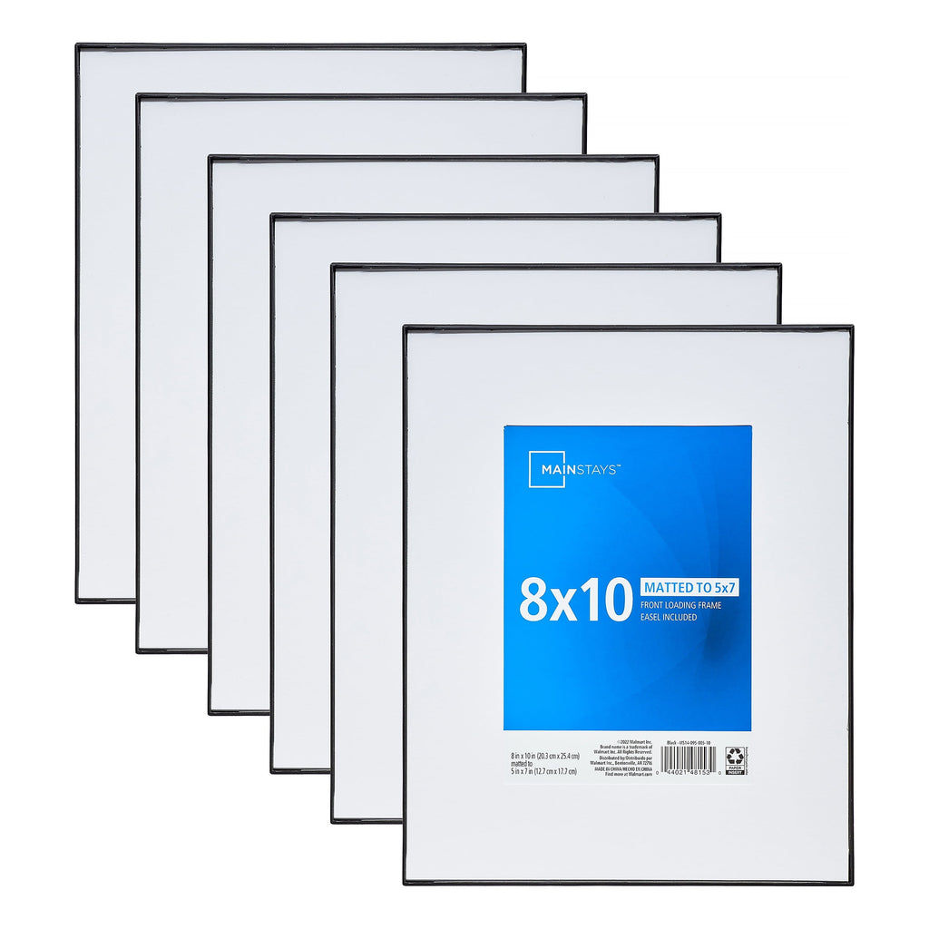 Mainstays 8x10 Matted to 5x7 Front Loading Picture Frame  Black - Image 8