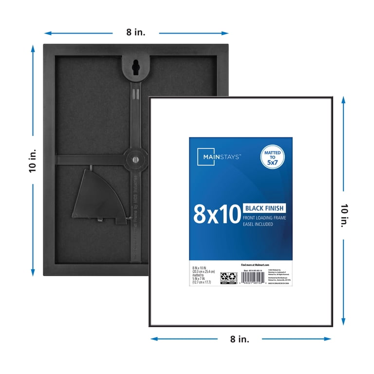 Mainstays 8x10 Matted to 5x7 Front Loading Picture Frame  Black - Image 6