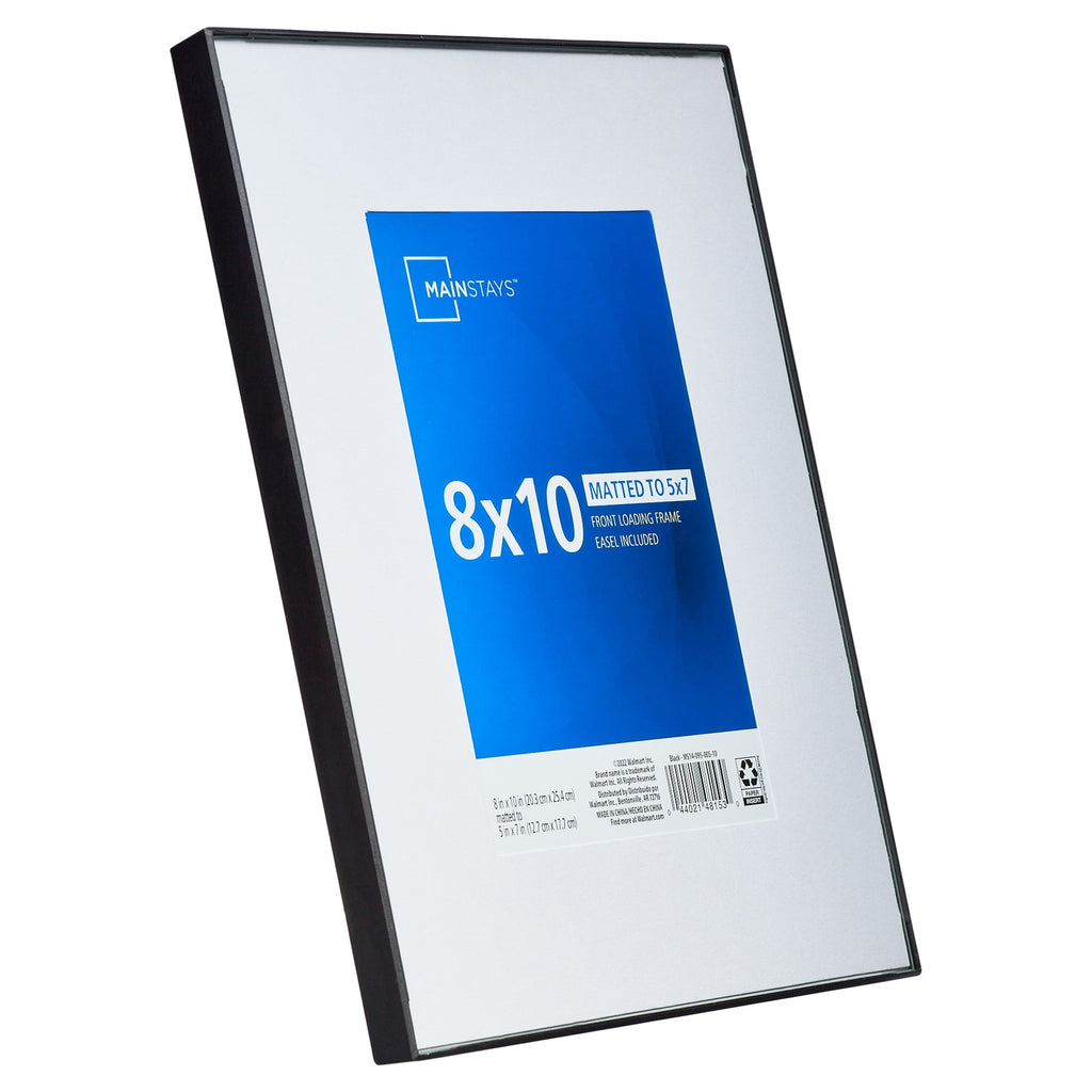 Mainstays 8x10 Matted to 5x7 Front Loading Picture Frame  Black - Image 7
