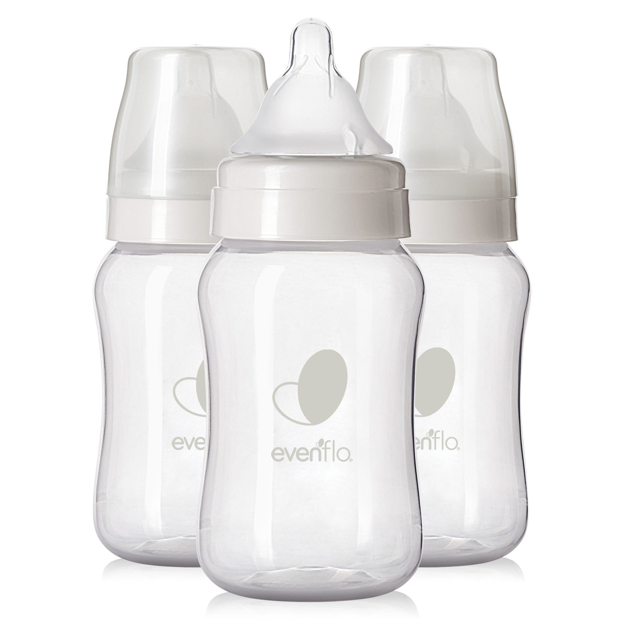 Evenflo 3pk Balance Wide-Neck Anti-Colic Baby Bottles - 9oz: BPA-Free, Silicone Nipple, Level 1 - Slow Flow - Image 1