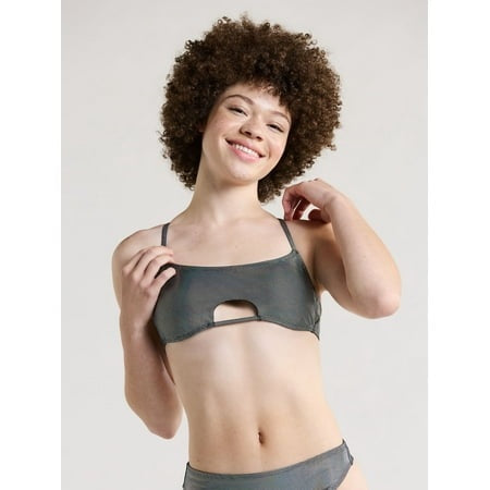 No Boundaries Juniors’ Holographic Dot Bralette Bikini Top  Size 15/17 - Image 1