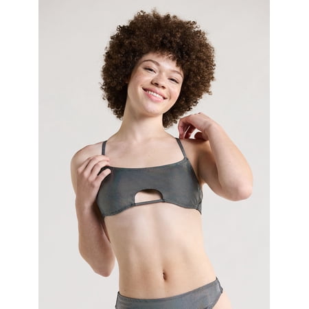 No Boundaries Juniors’ Holographic Dot Bralette Bikini Top  Size 15/17 - Image 2
