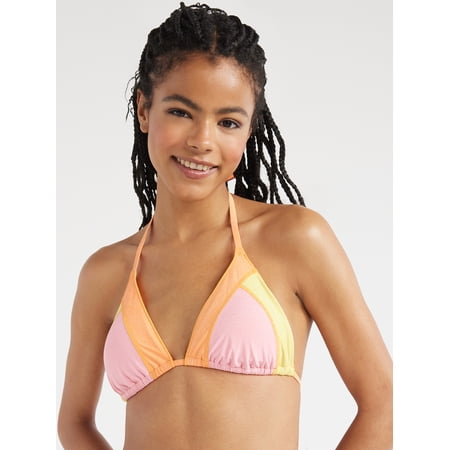 No Boundaries Juniors Lurex Triangle Bikini Top  Size (11-13) - Image 2