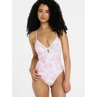 No Boundaries Juniors’ Cut-Out Floral One-Piece Swimsuit  Size M 7-9 - Image 3
