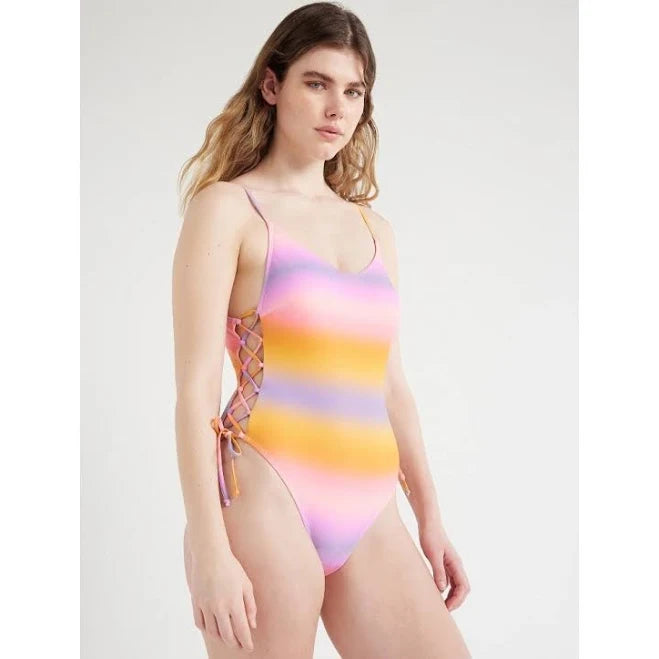No Boundaries Juniors’ Lace up Ombre One Piece Swimsuit  Size S 3-5 - Image 2