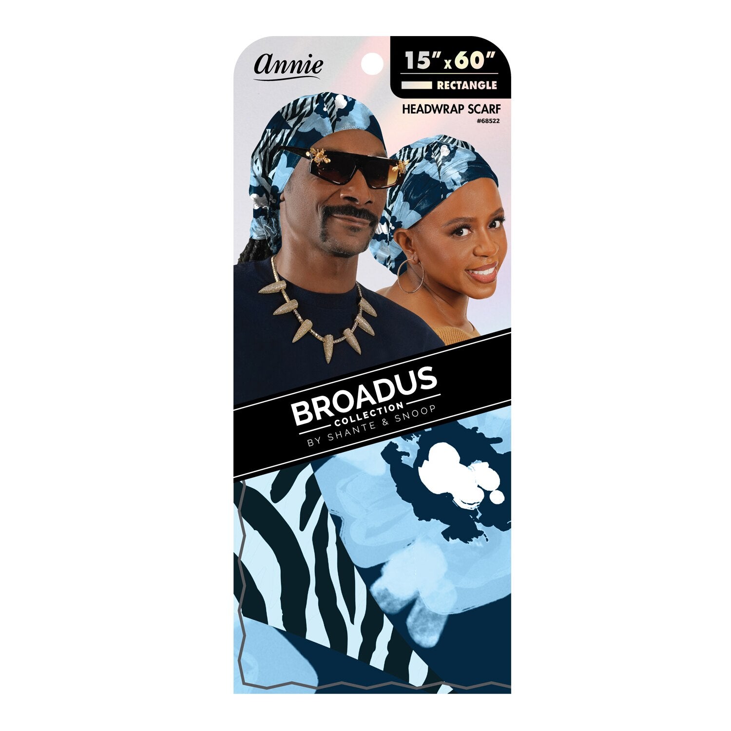 Broadus Collection Scarf by Shante & Snoop Dogg 60  X 15  Headwrap  Floral Zebra - Image 1