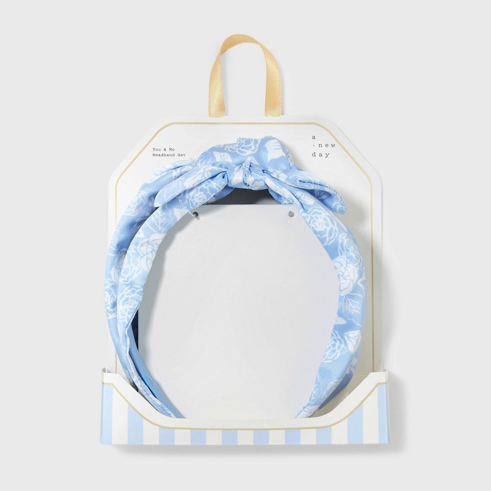 Mommy & Me Flower Headband Set 2pc - A New Day™ Blue - Image 1