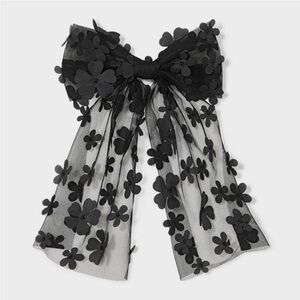 3D Flower Bow Hair Barrette - Wild Fable™ Black - Image 3