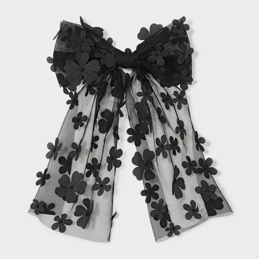 3D Flower Bow Hair Barrette - Wild Fable™ Black - Image 2
